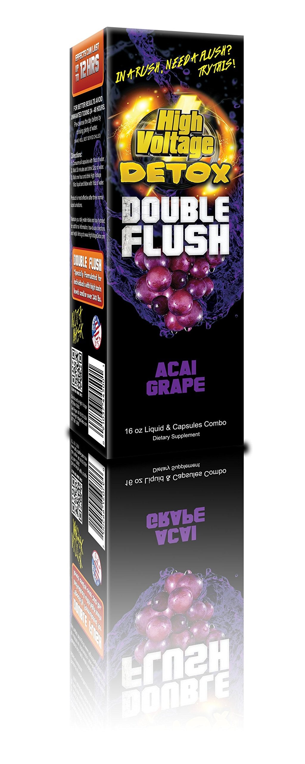High Voltage Detox capsules goût acai raisin, format pratique et flexible