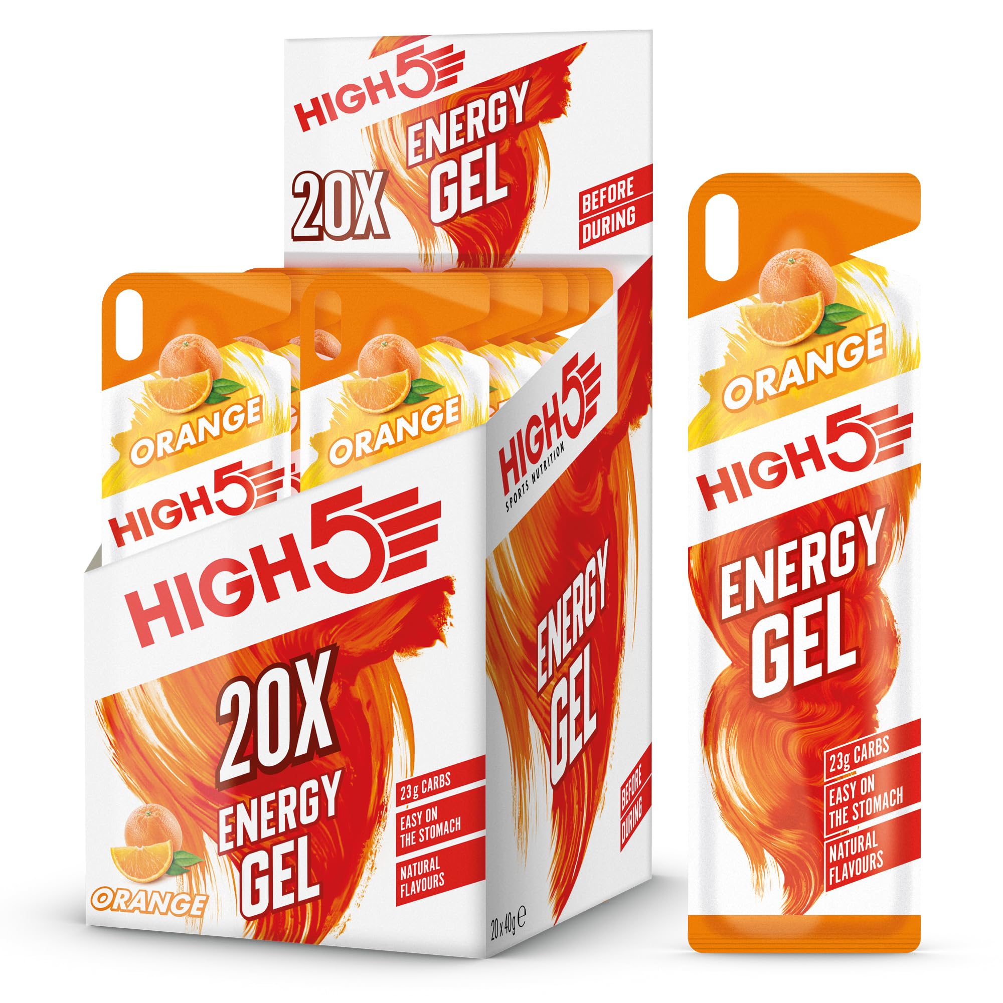 High5 Gel énergétique, sachet orange juteux, boost rapide pendant l'effort