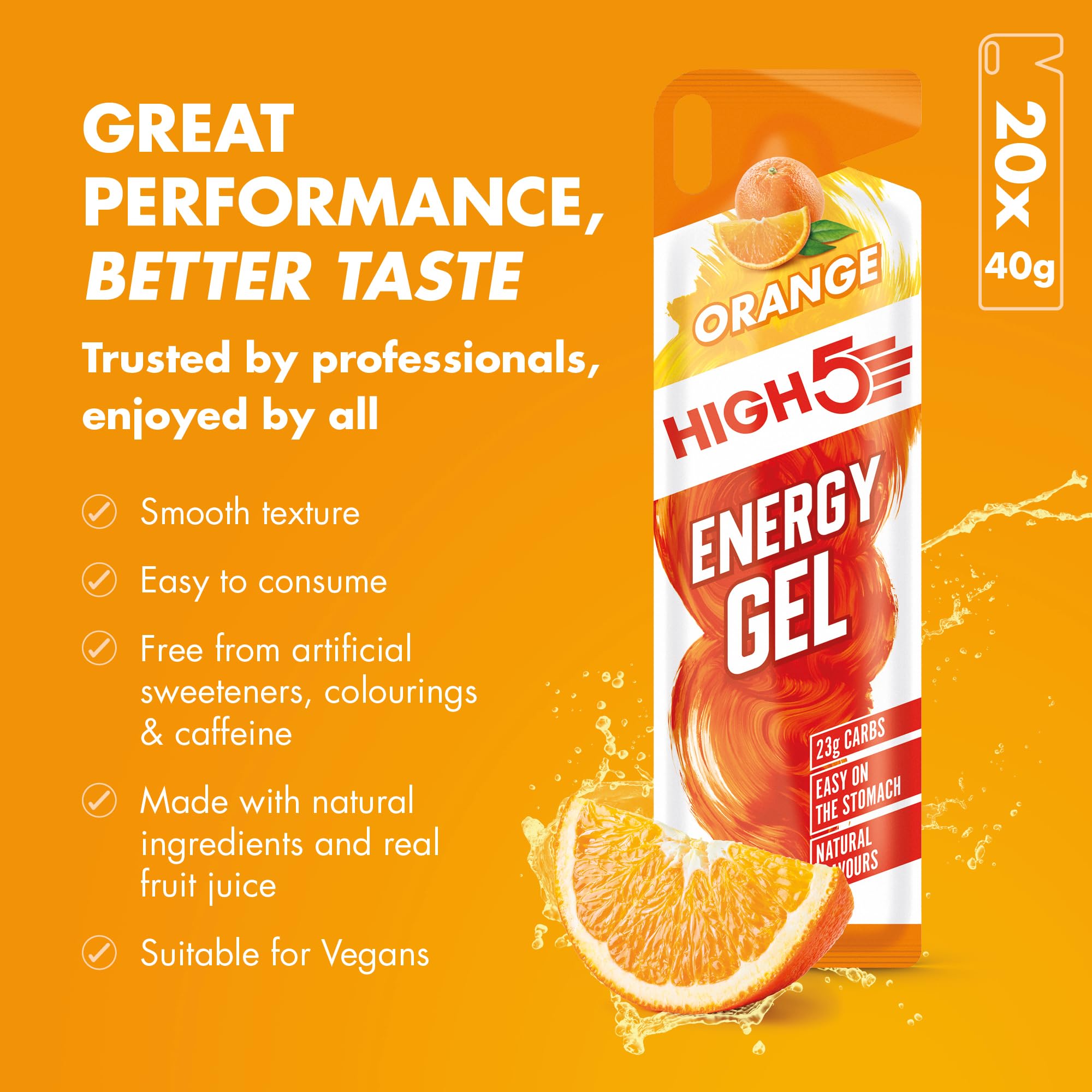 High5 Gel énergétique, texture lisse et légère pour une ingestion aisée
