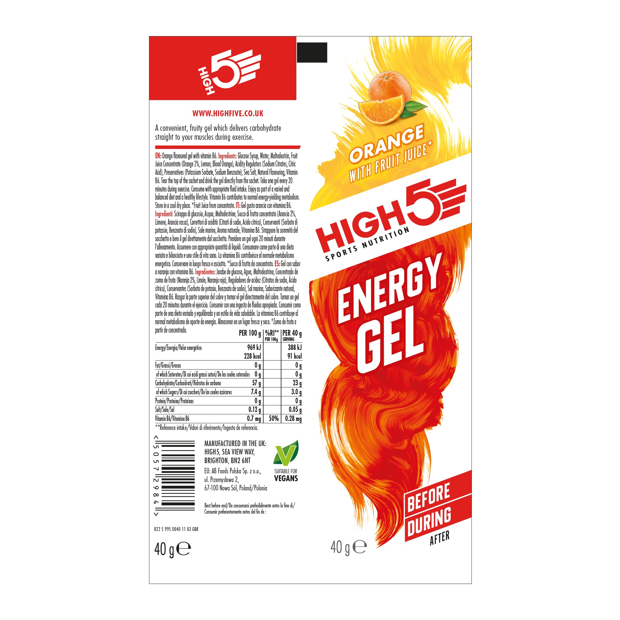 High5 Gel énergétique, pratique pendant l'effort grâce à son emballage