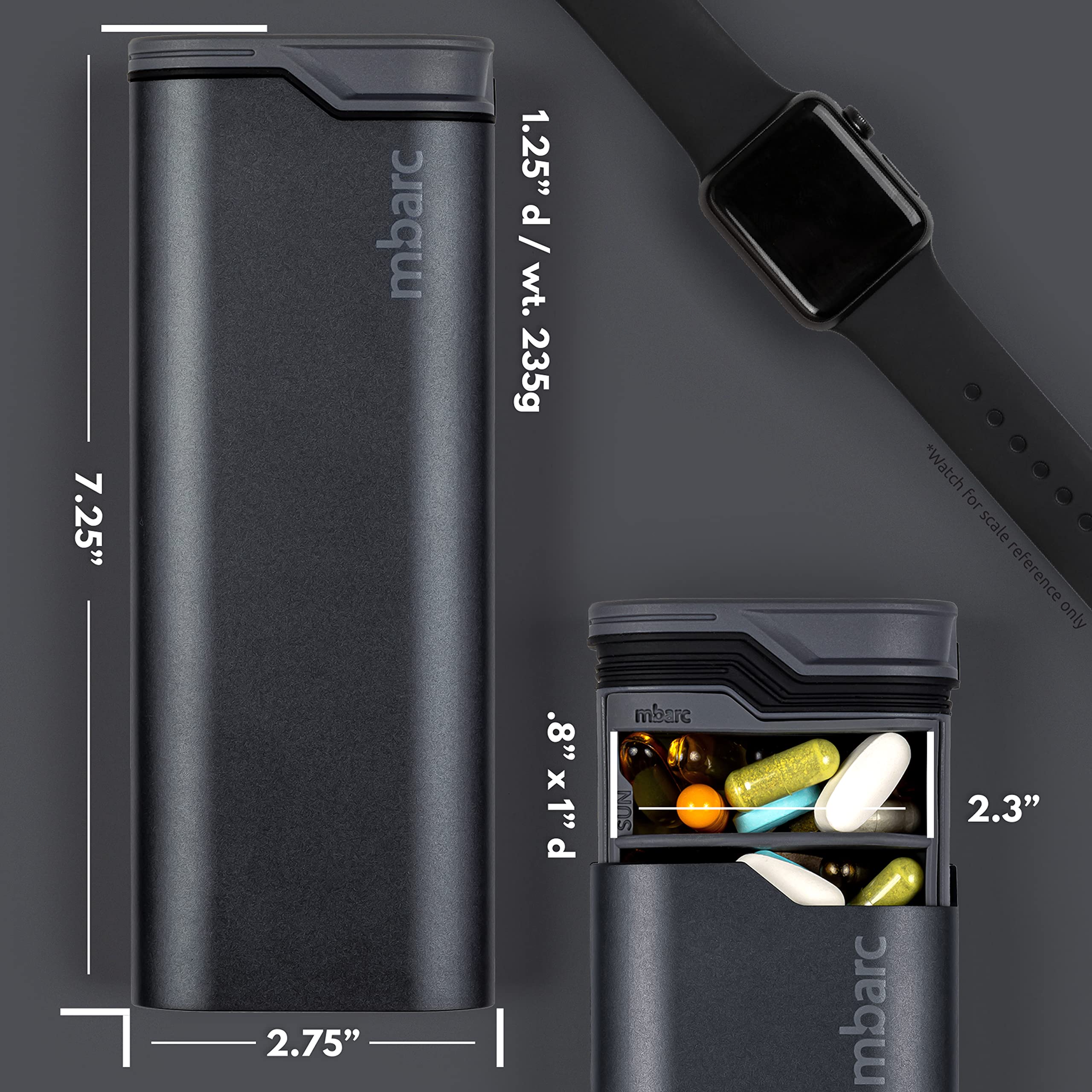 HIGHERHUMAN mbarc XL: compagnon de voyage fiable pour pilules quotidiennes.