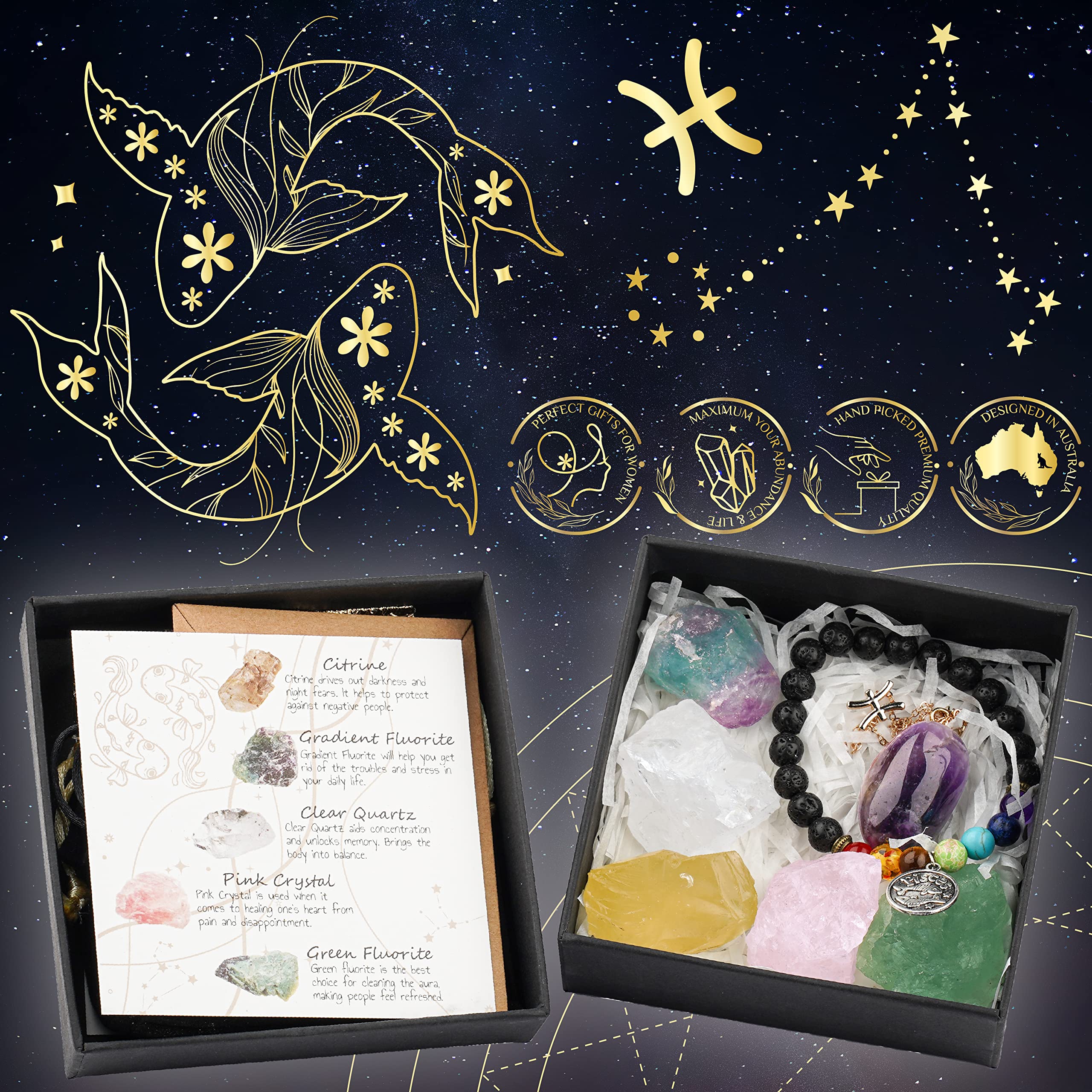 Hihealer quartz-clair poissons – pierre claire favorisant clarté intérieure