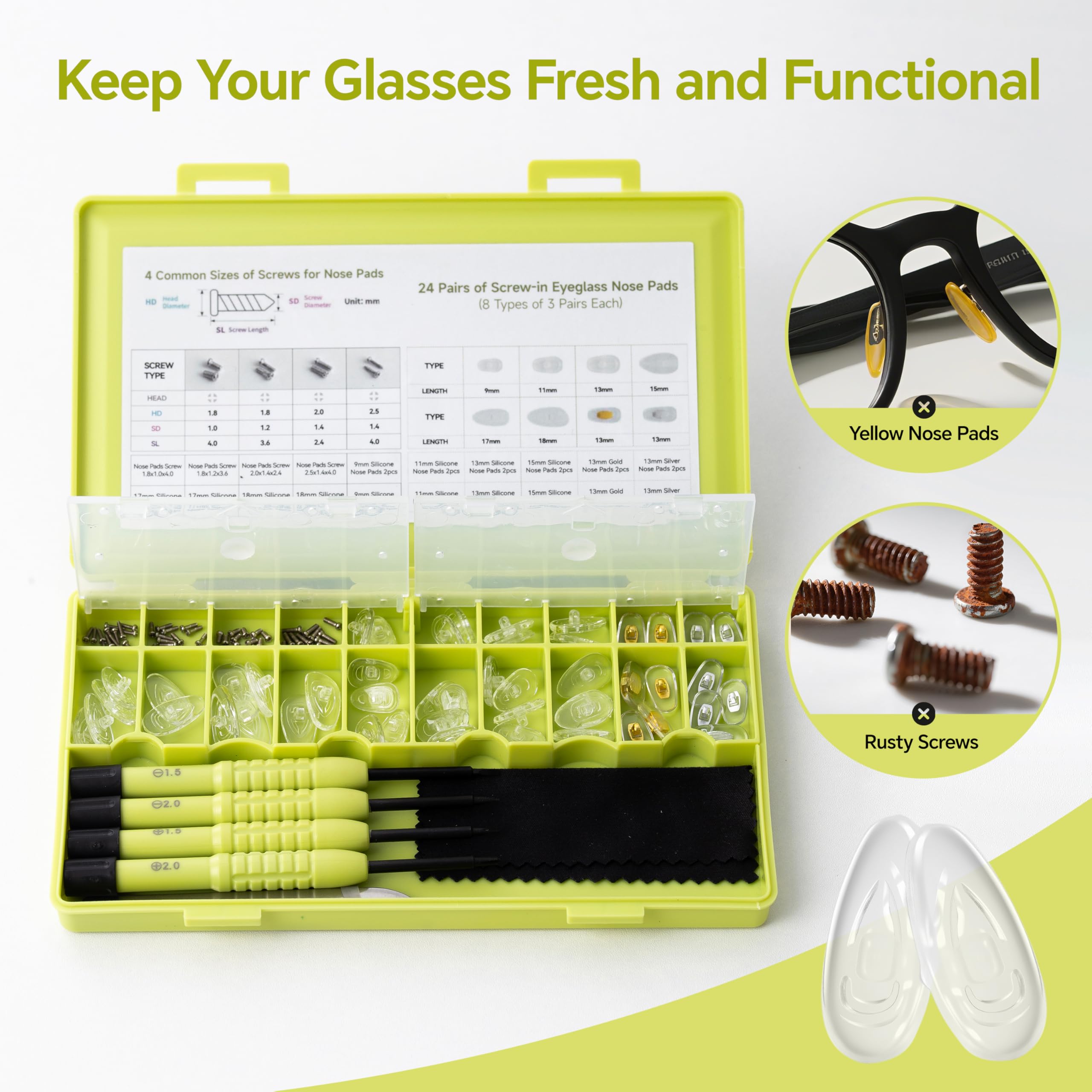 HIKETOLIGHT vis-lunettes-antirouille pour réparations rapides