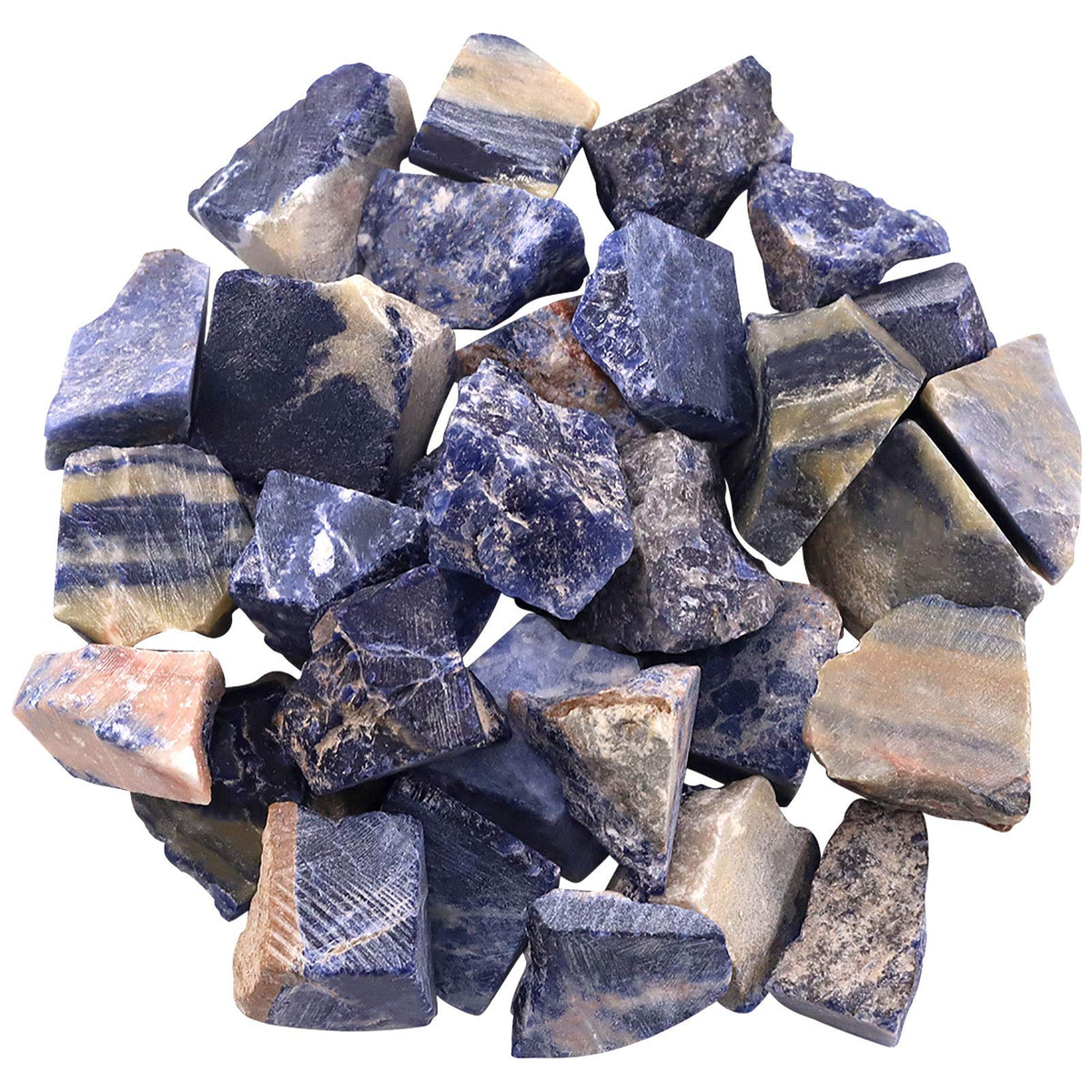 Hilitchi pierre brute bleue-veine ensemble 1 lb pour cablage et polissage.