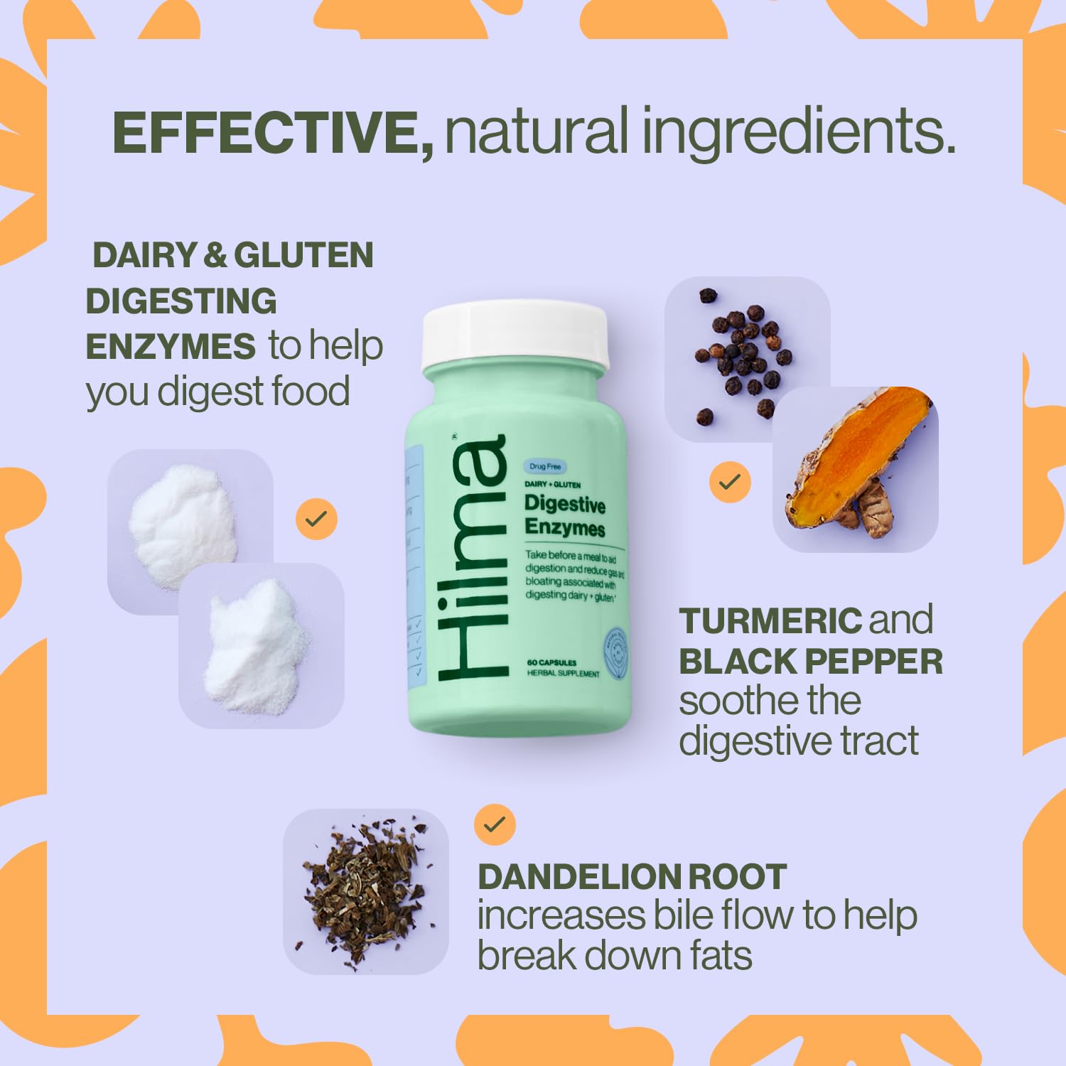 Capsules lactase Hilma pour digérer le lactose en douceur
