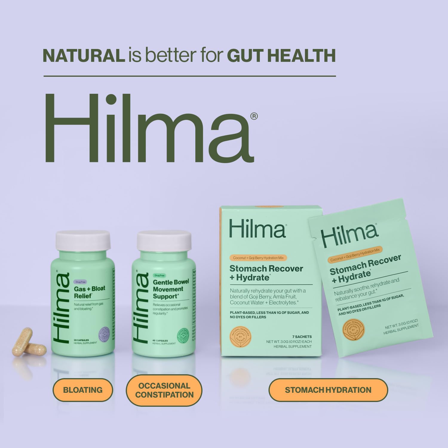 Hilma – emballage naturel et pratique pour un mode de vie sain.