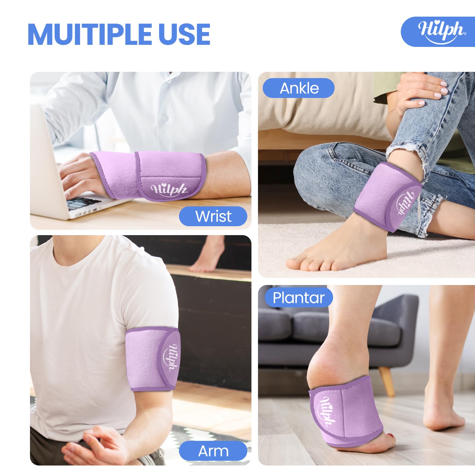 Hilph attelle poignet glace violet avec pression stable pour l'enflure.