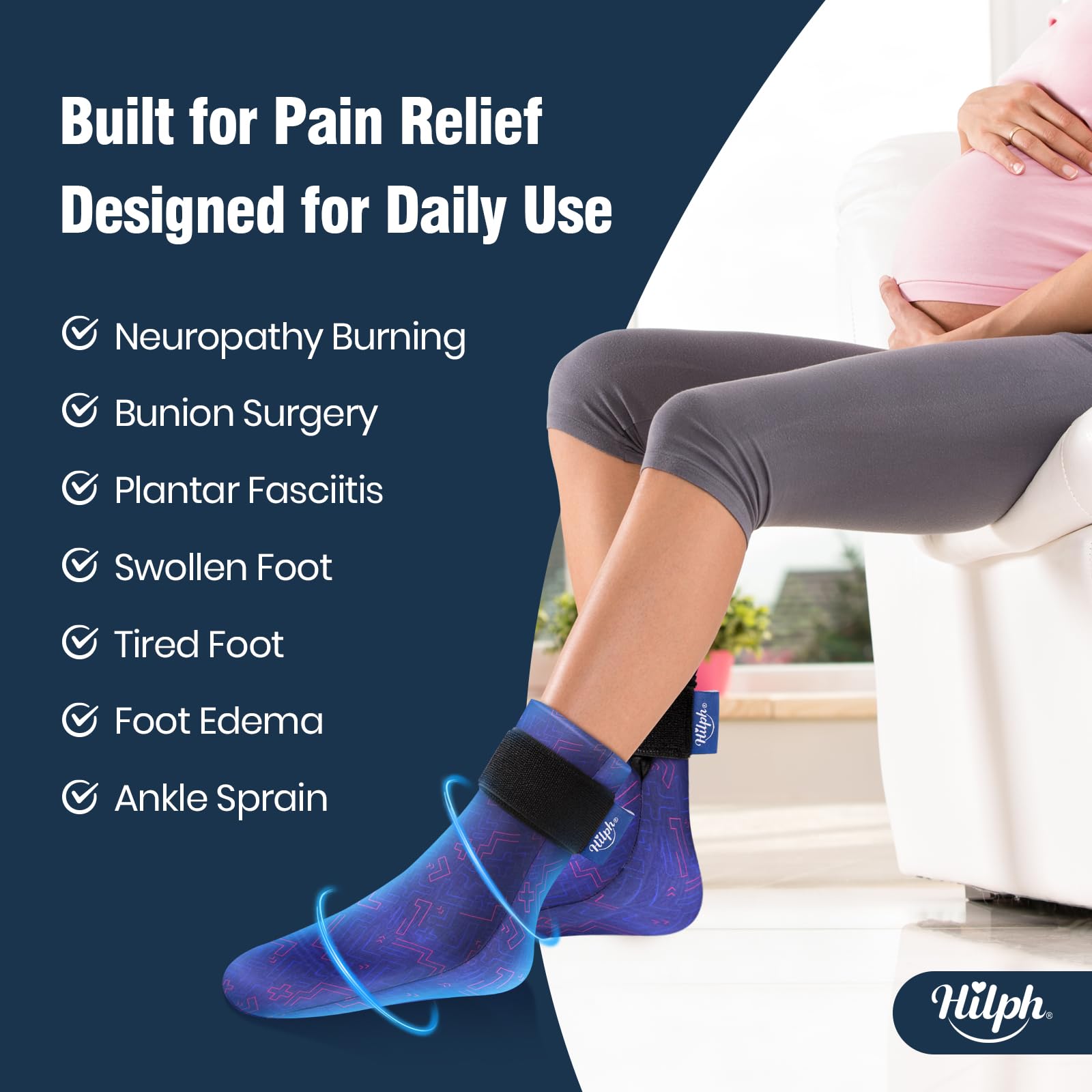 Hilph chaussette gel pied flexible qui épouse la voûte