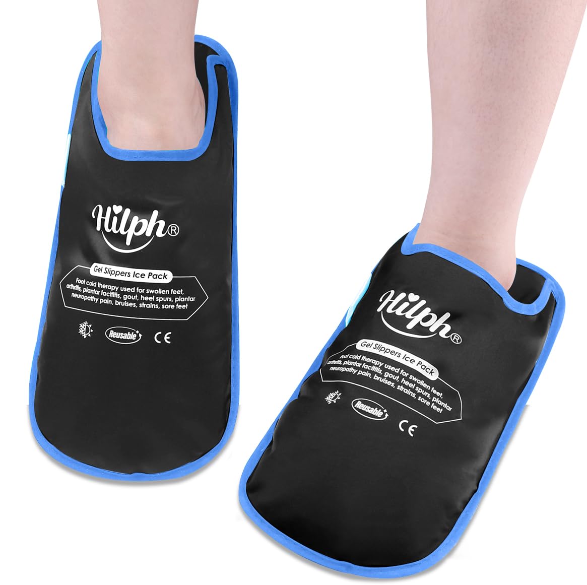 Hilph chaussons glace pied ensemble: couverture complète du pied pour soulagement ciblé.