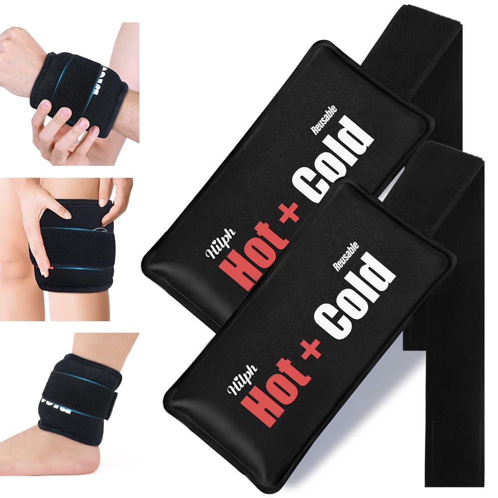 Hilph compresse glace réutilisable 2-pack, soulagement ciblé après l effort.