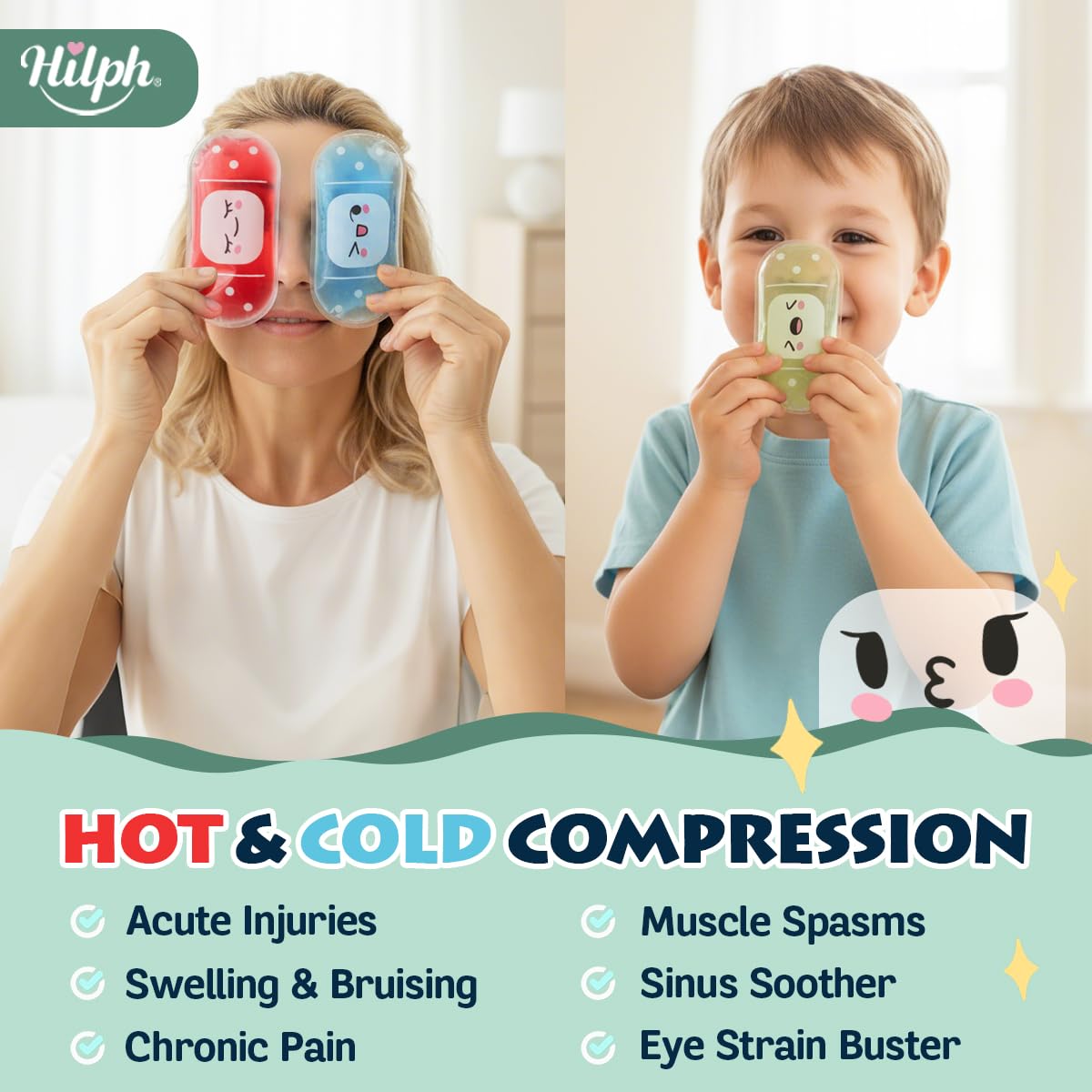 Hilph – compresse chaud pour douleurs dentaires et inconforts mineurs.