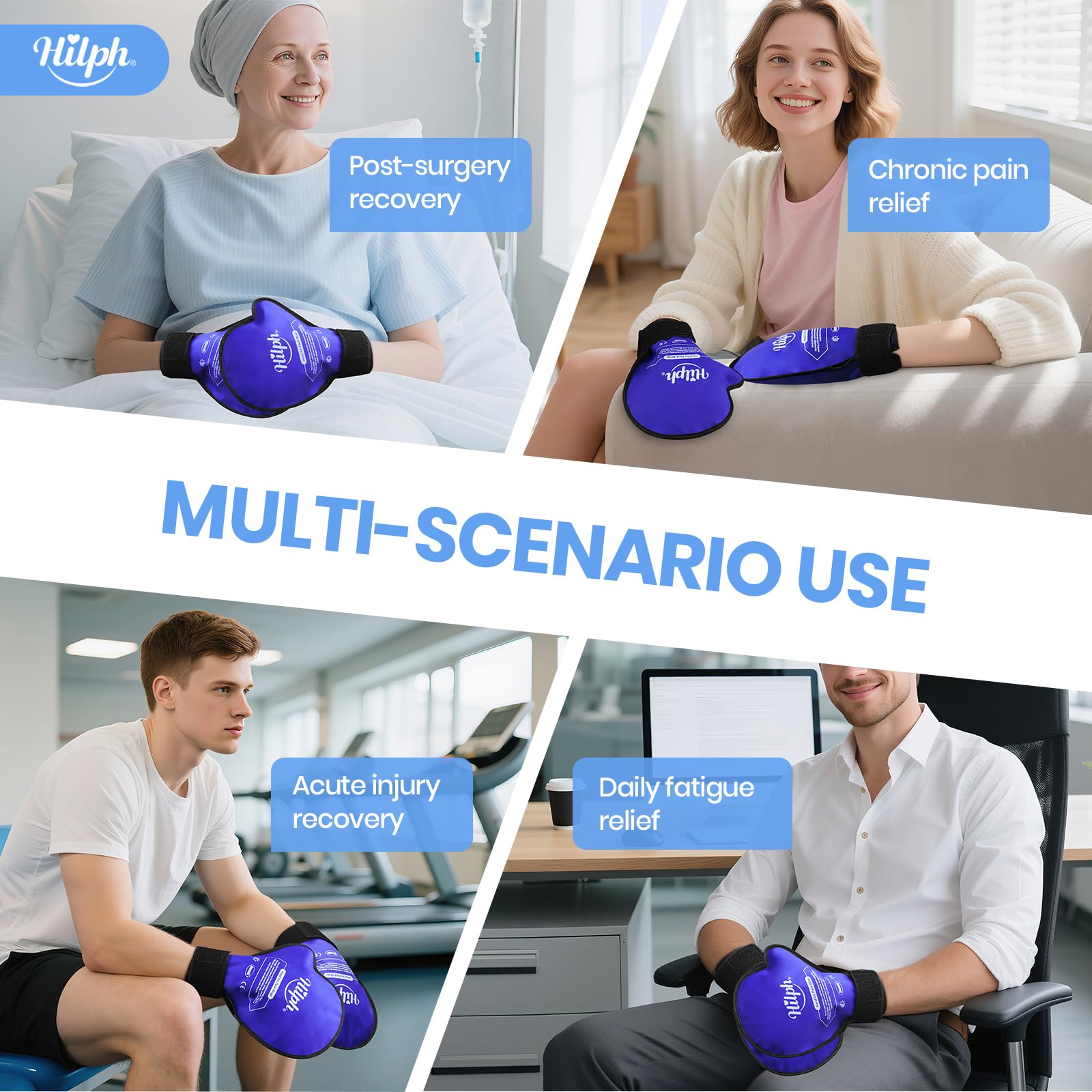 Enfilage rapide des gants Hilph pendant les activités quotidiennes.