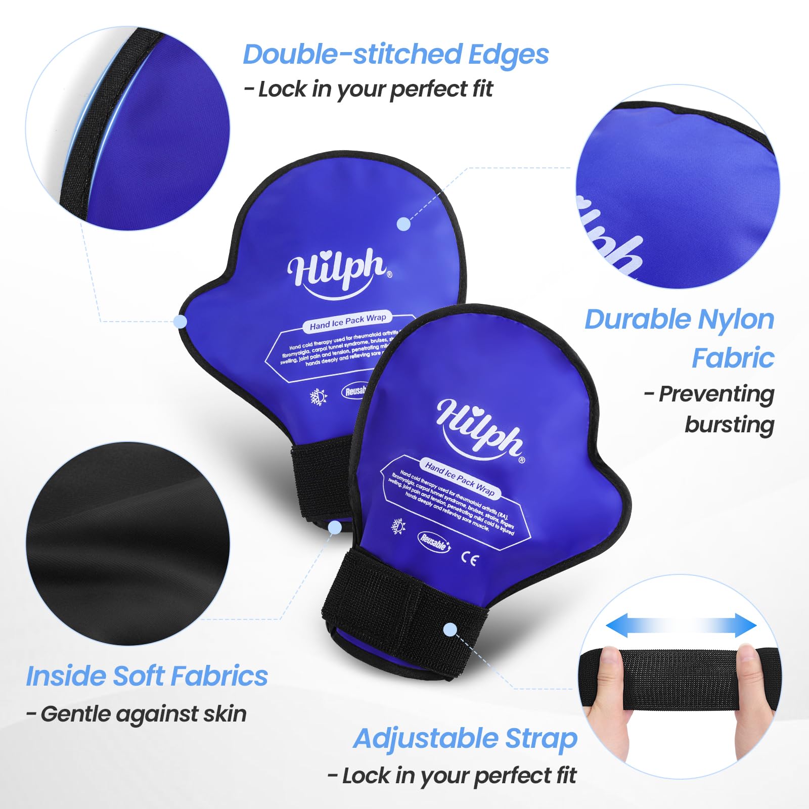 Gel de grande capacité pour un froid durable sur toute la main.