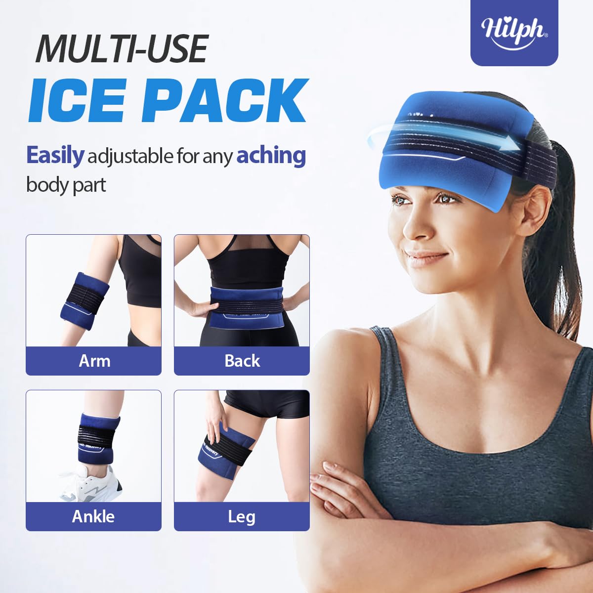 Hilph gel froid grand rectangle, couvre une grande zone.