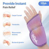 Hilph gel de poche poignet violet amovible pour thérapie chaude ou froide.