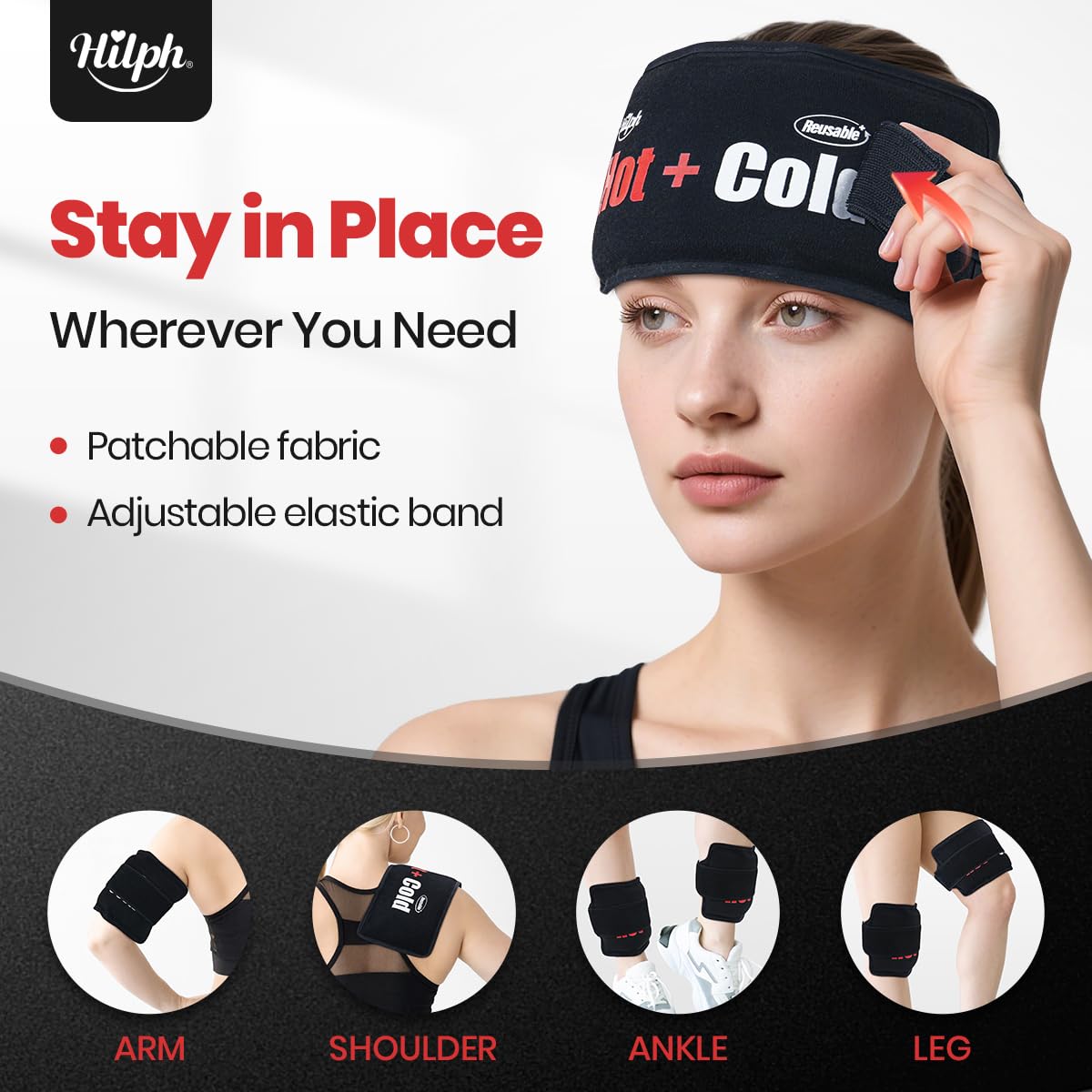 Hilph gel terry contact peau, douceur et confort lors des applications.