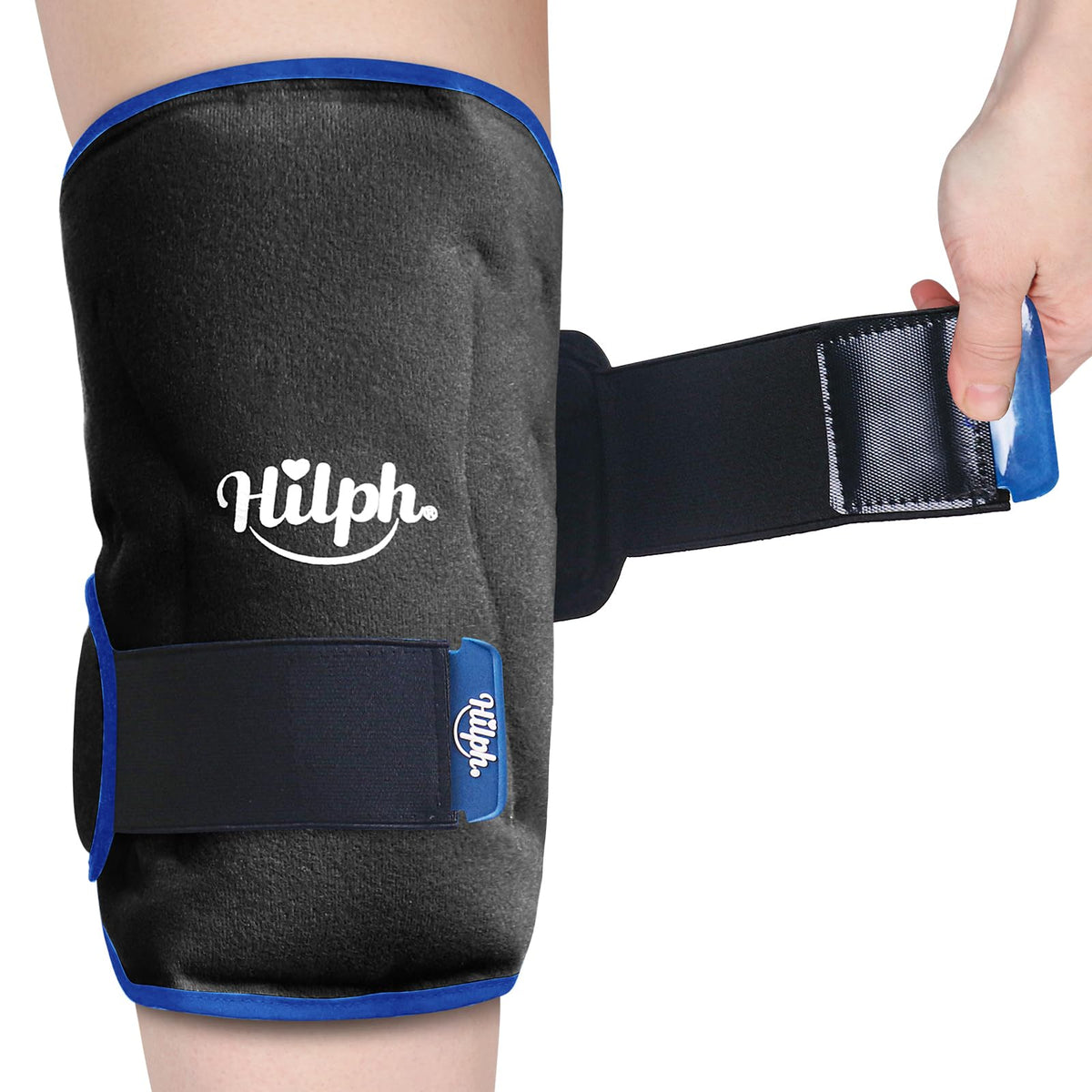 Hilph Genou Bandeau Glace 360 : couverture complète pour apaiser douleur et gonflement.