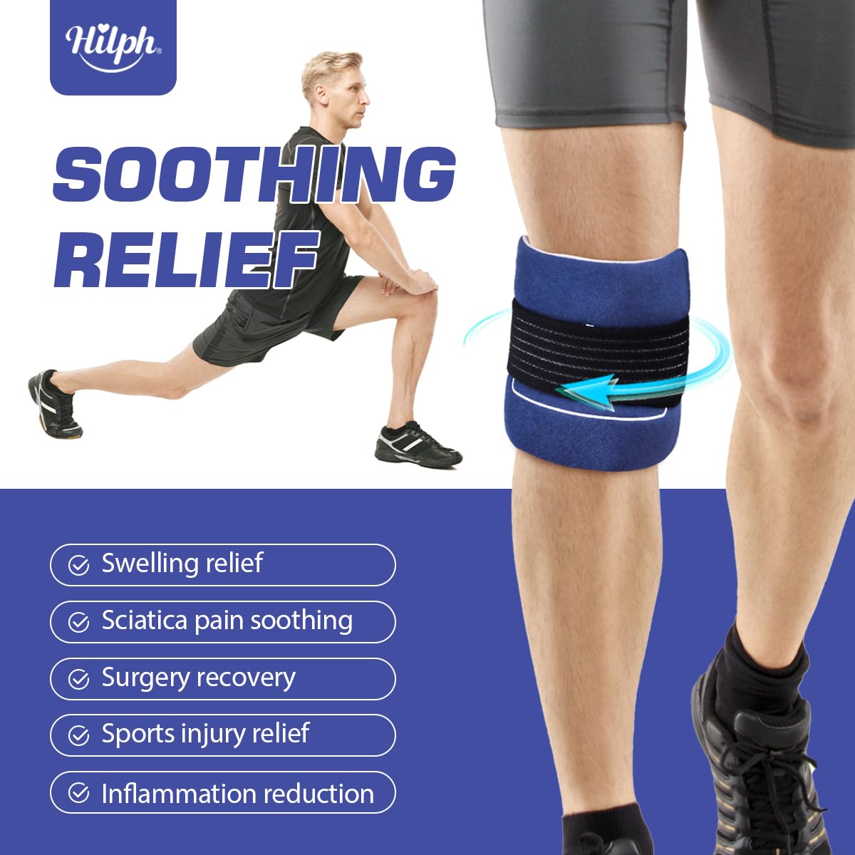 Housse Hilph avec sangle réglable pour maintien sécurisé.