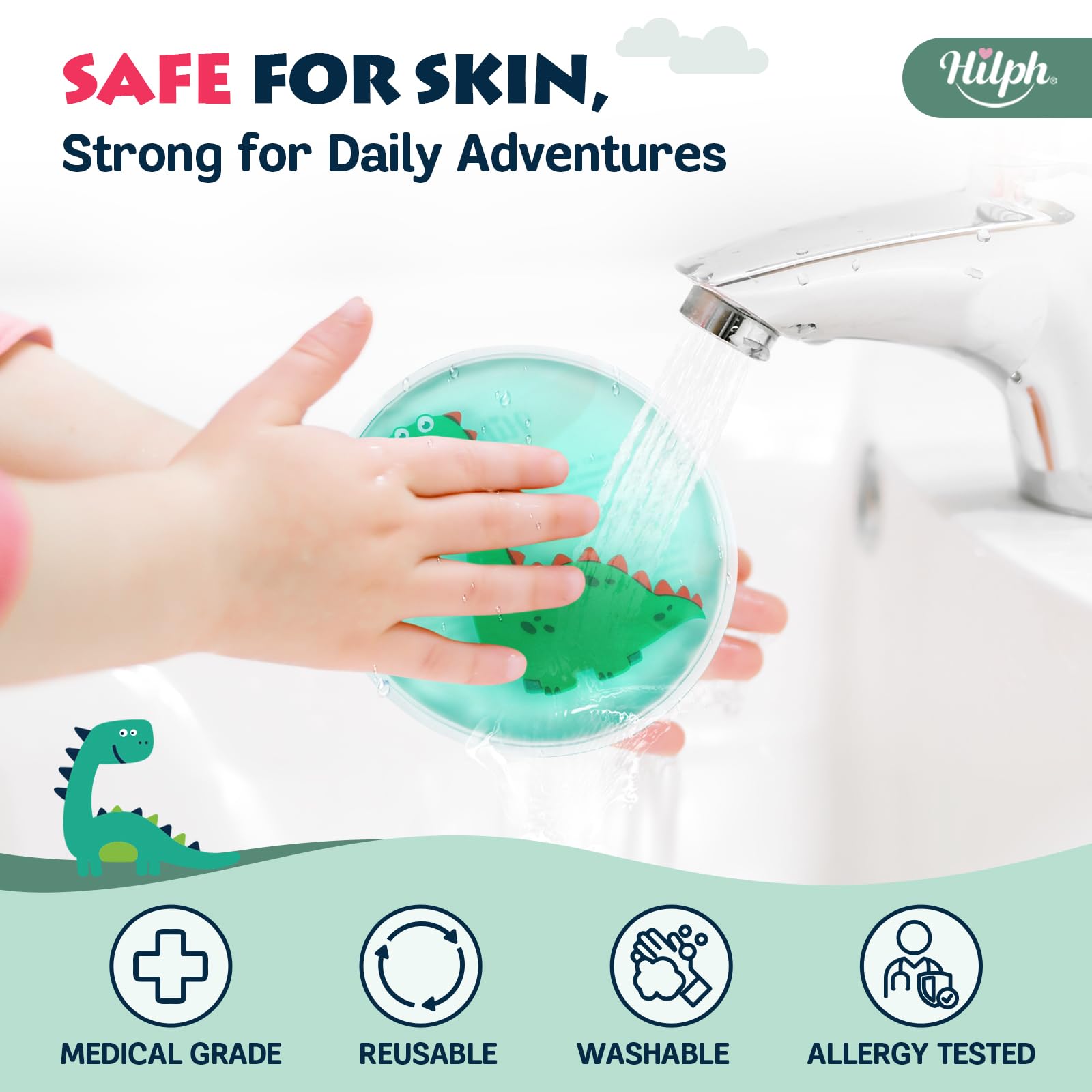 Hilph Kids Dinosaure - coque durable et anti-fuite.