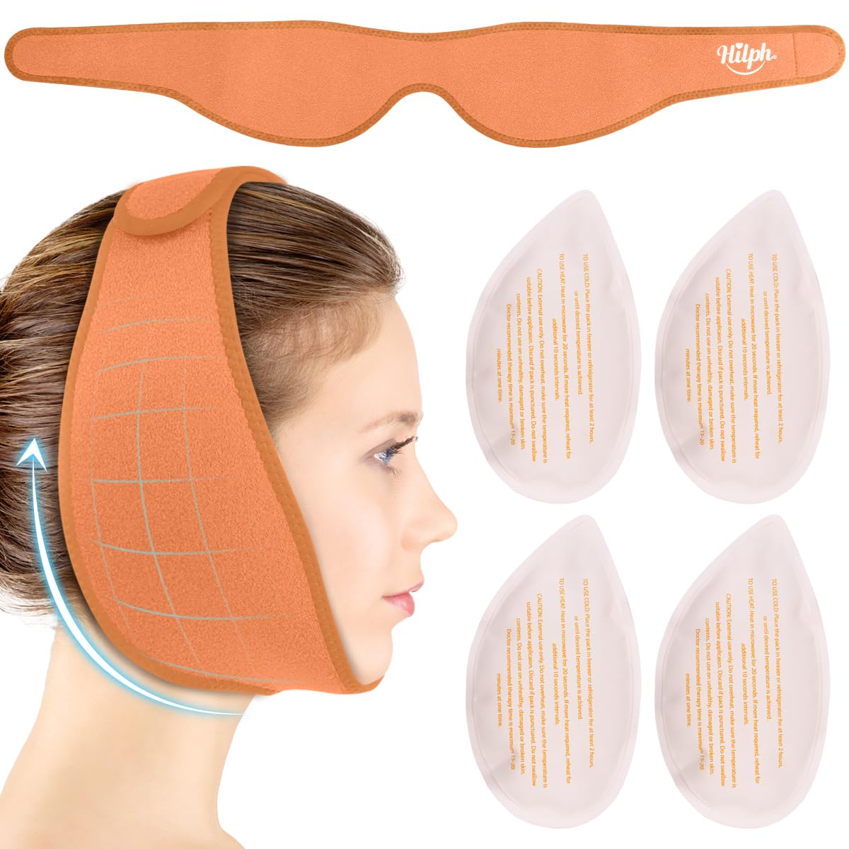 Hilph pack glace visage menton: soutien ciblé et confort pour le visage.