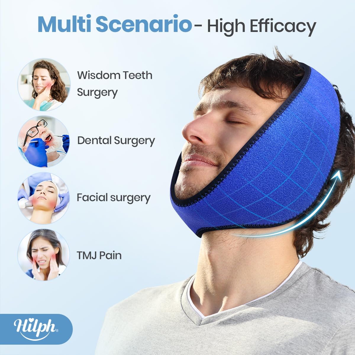 Hilph poches-gel réutilisables, maintien ciblé sur menton et mâchoire