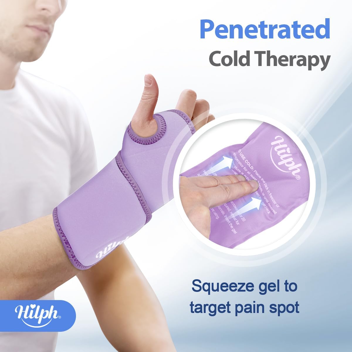 Hilph poignet glace violet en usage quotidien lors des activités.