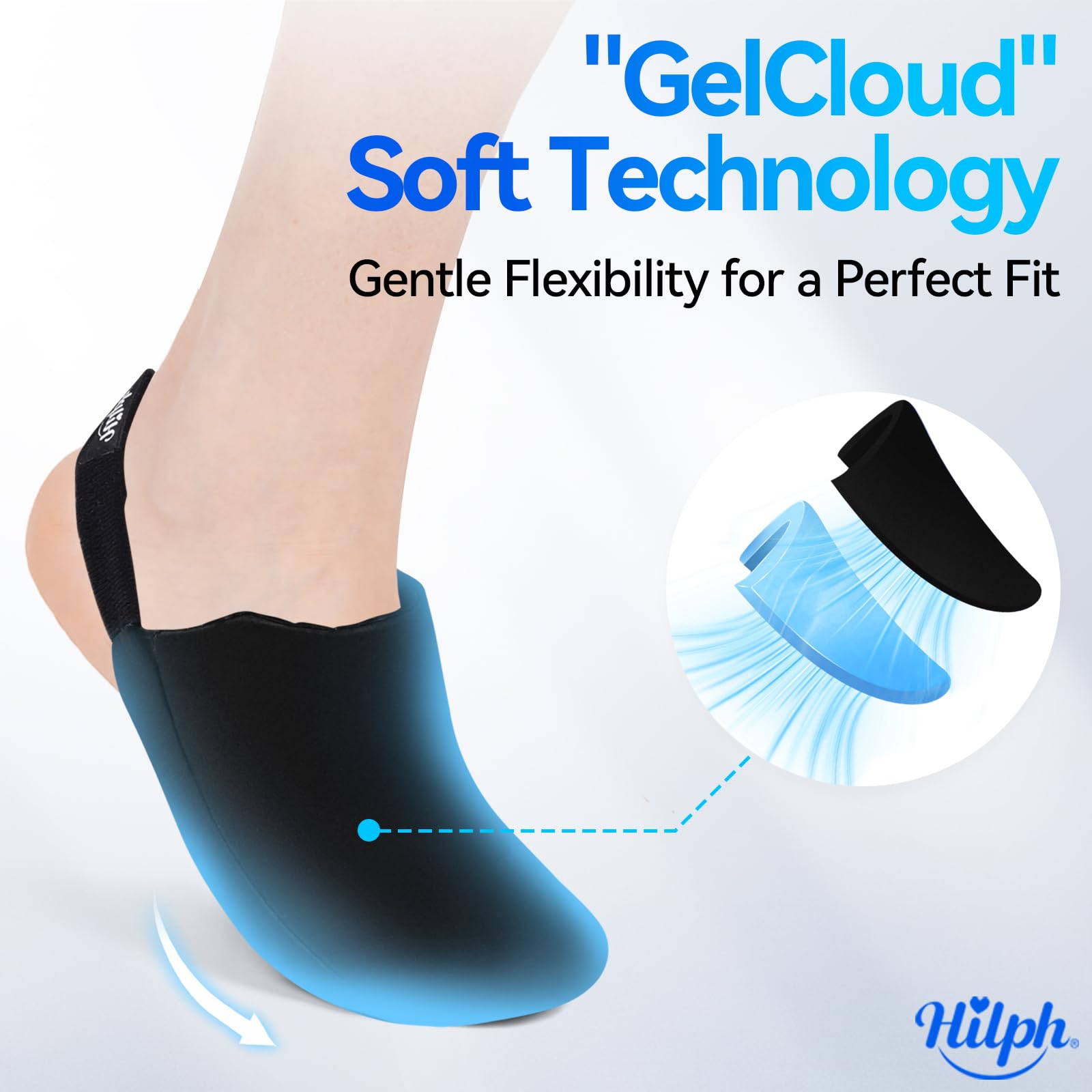 Hilph sangle velcro ajustable: adaptation rapide pour pieds gauche ou droit.
