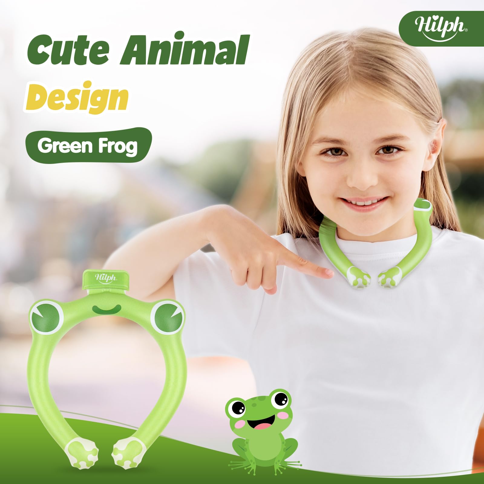 Hilph tube-refroidisseur-cou grenouille-verte-plage, parfait pour la plage.
