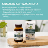 Étiquette Himalaya Ashwagandha bio et certifications.