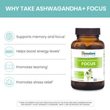 Himalaya Ashwagandha Focus : capsules véganes sans soja ni gluten pour un mode de vie sain.