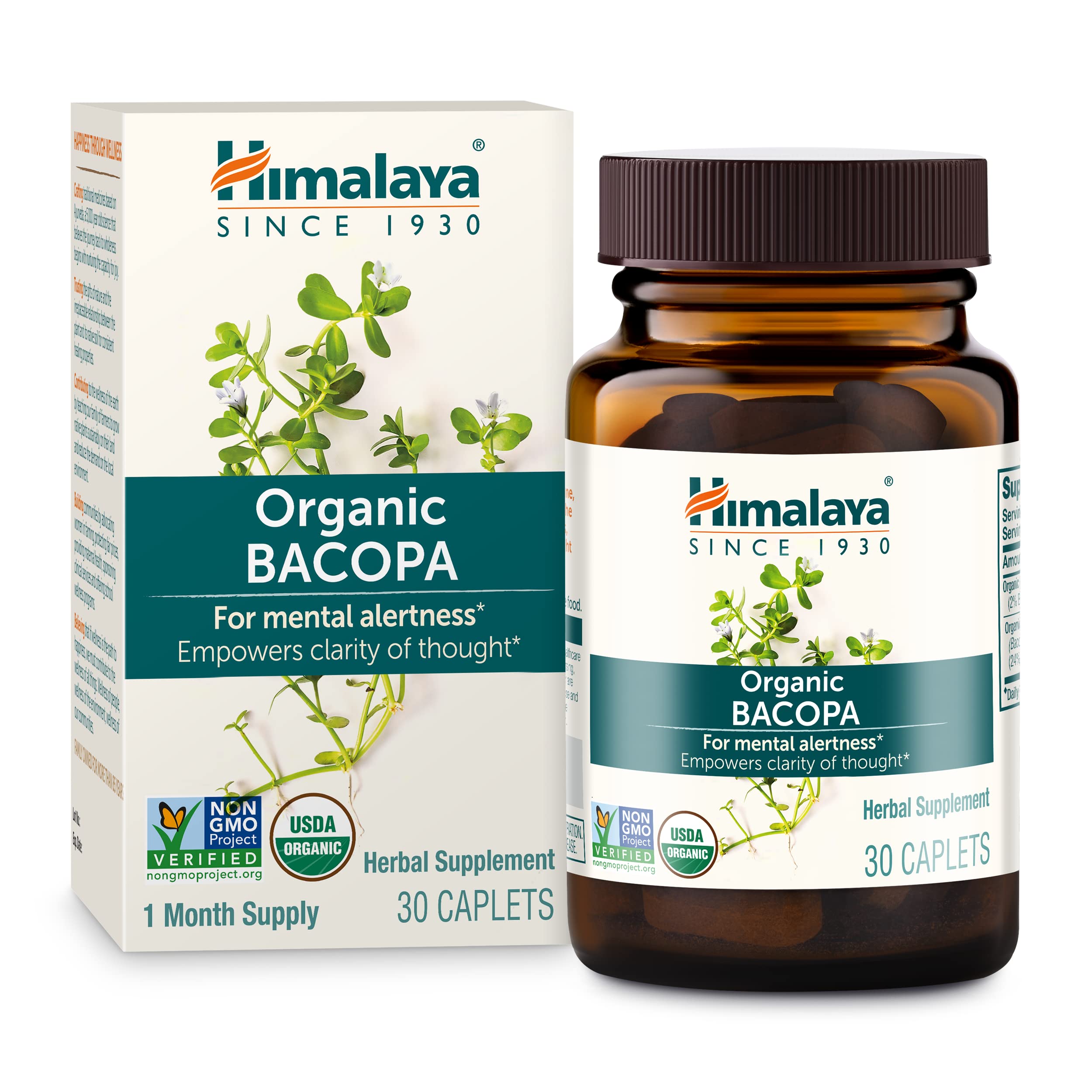 Himalaya Bacopa Monnieri – bouteille caplets: soutien potentiel à la concentration et à la mémoire.