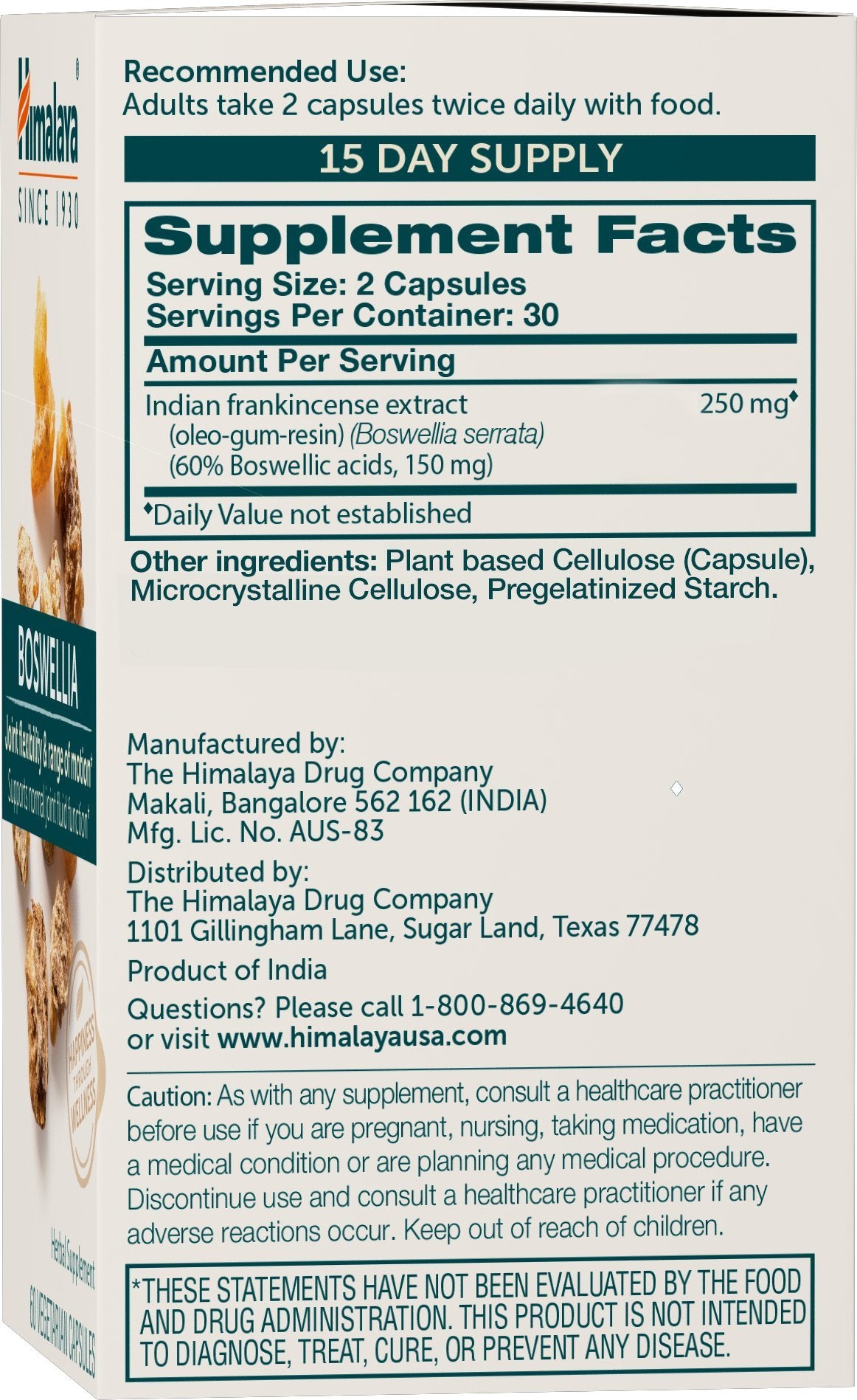 Himalaya Boswellia : gelules flexibilite pour articulations plus souples.