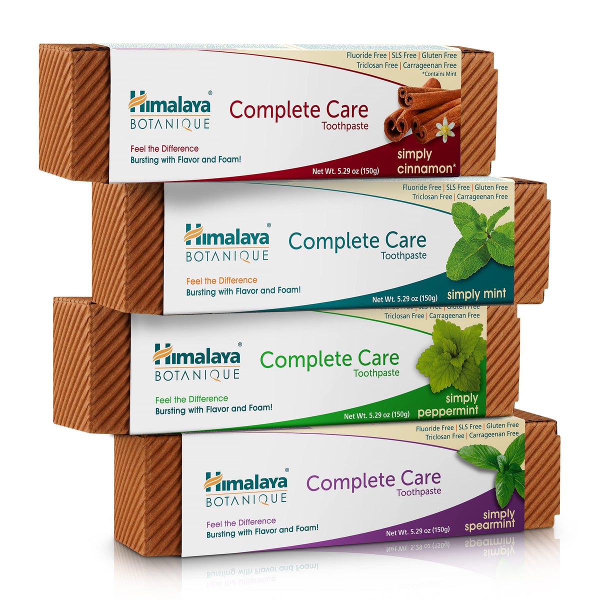 Himalaya Botanique Complete Care, emballage-tube, soin buccal naturel sans fluorure.
