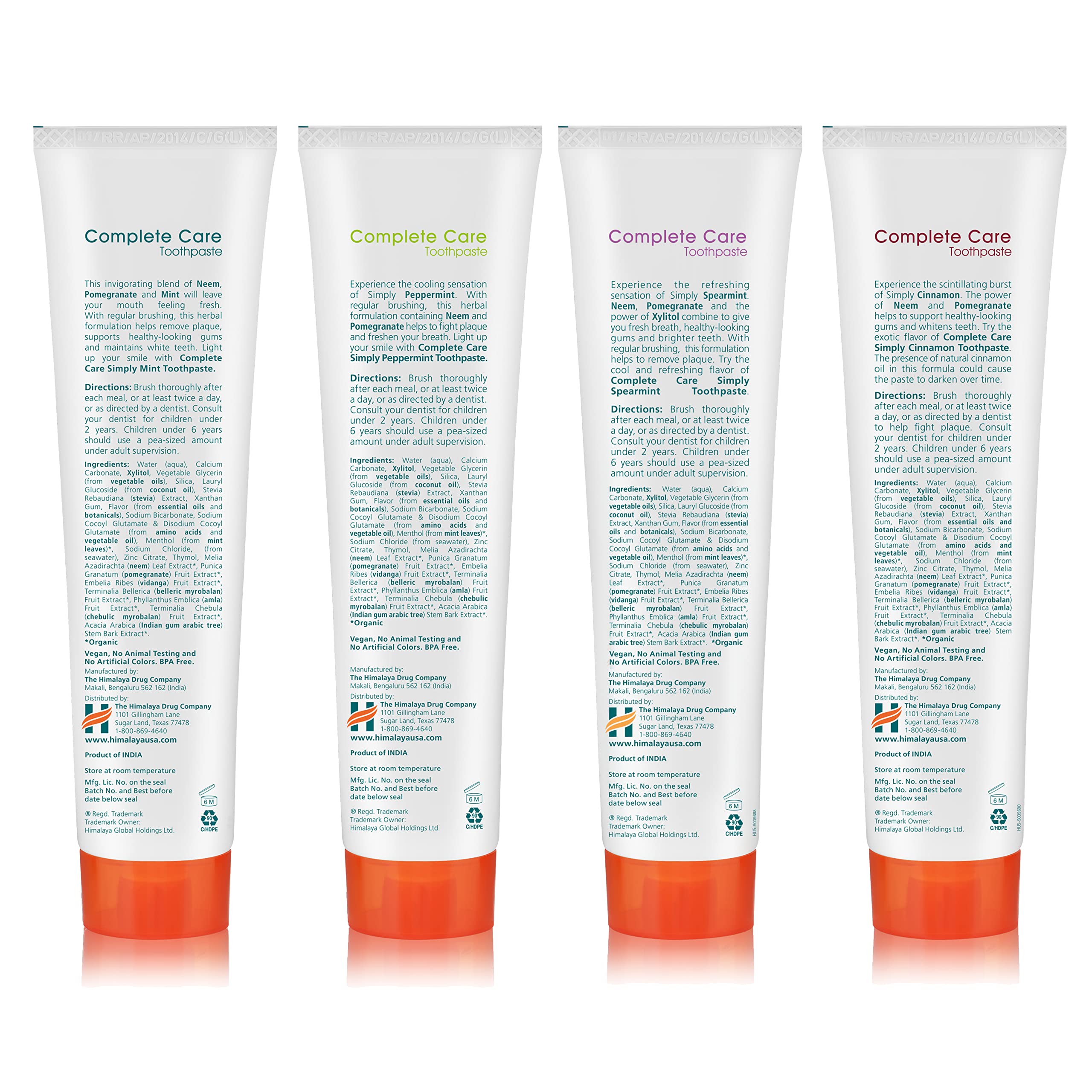 Himalaya Botanique Complete Care, saveur menthe, fraîcheur longue durée.