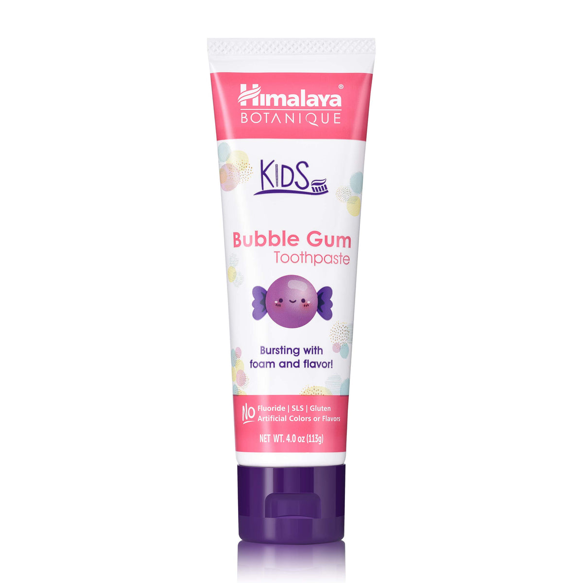 Dentifrice Himalaya Botanique pour enfants en tube montrant douceur et soin buccal