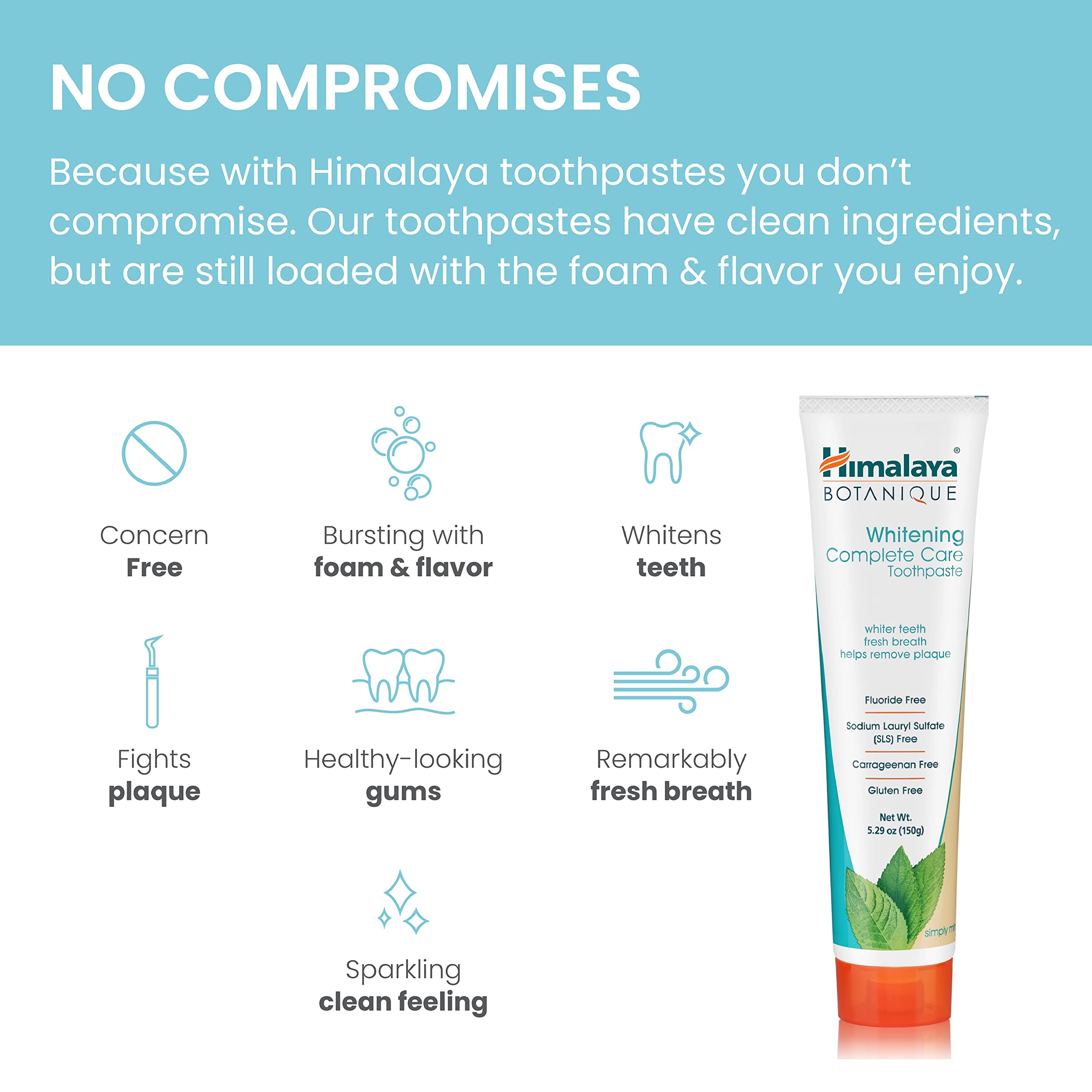 Dentifrice Himalaya Botanique neem et grenade, nettoyage buccal quotidien et purifiant.