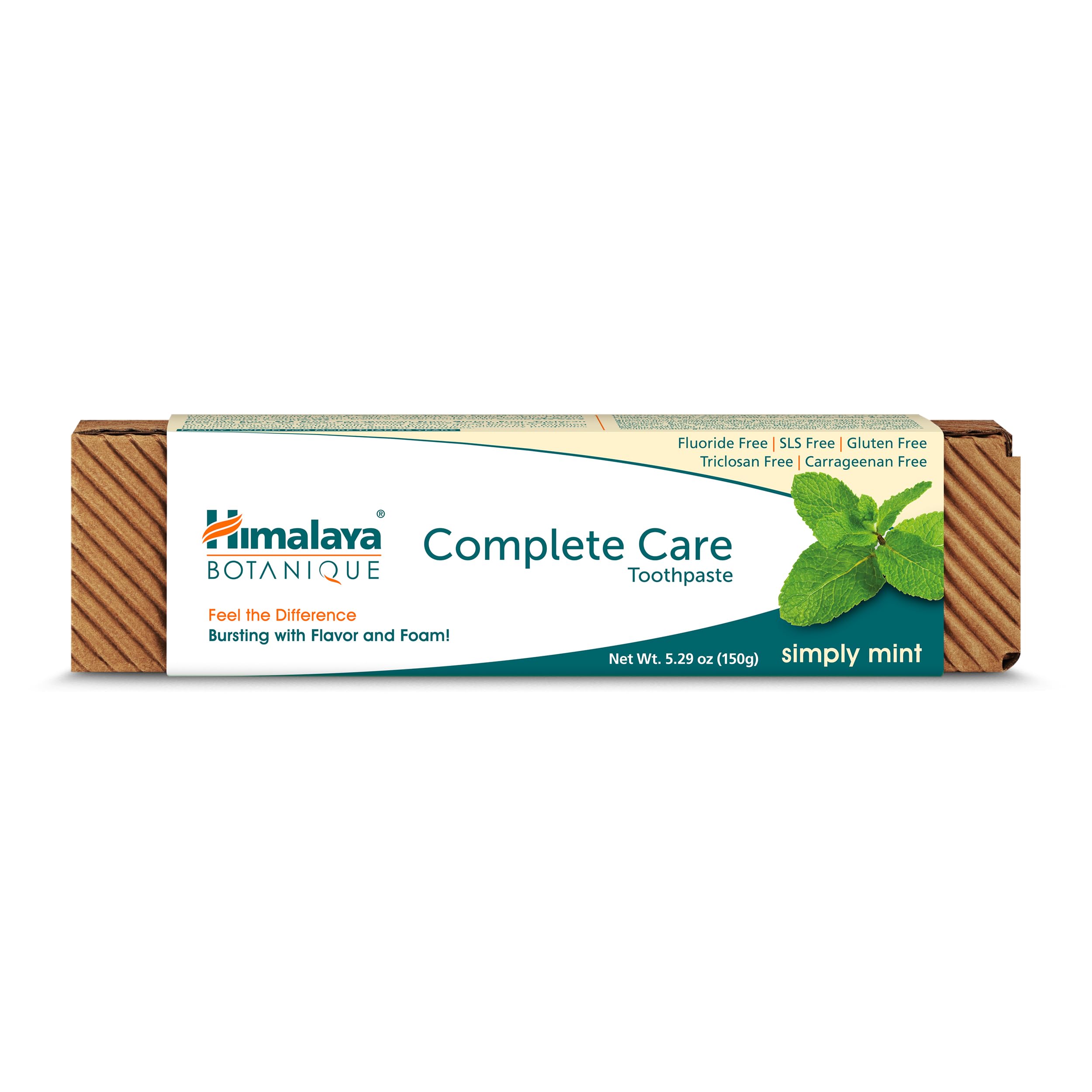Dentifrice Himalaya Botanique Soin Complet sans fluor, routine quotidienne pour dents propres.