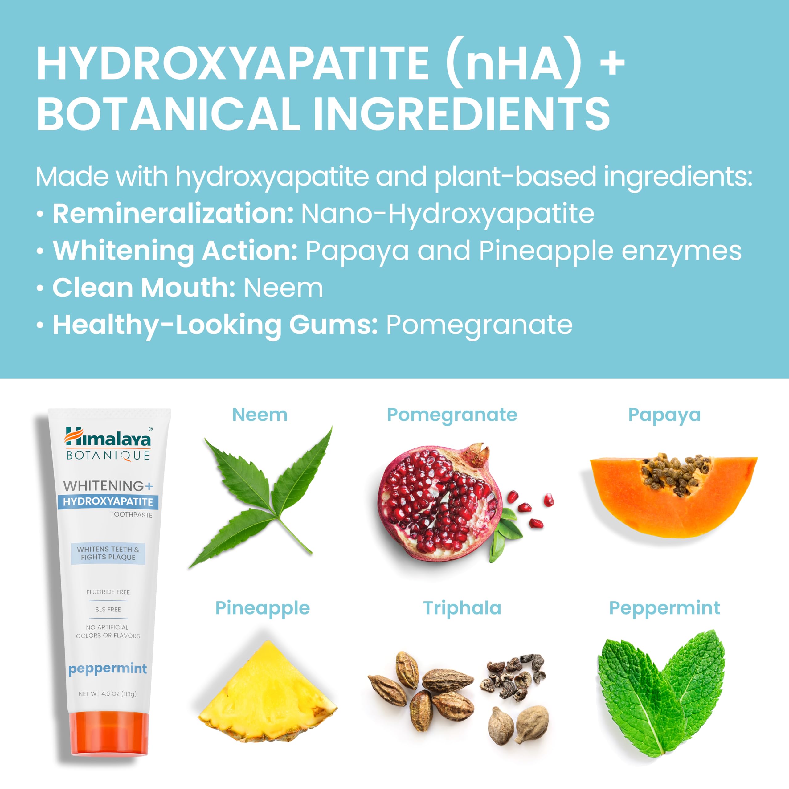 Sans fluorure, SLS et parabènes – Himalaya Botanique pour une hygiène buccale propre