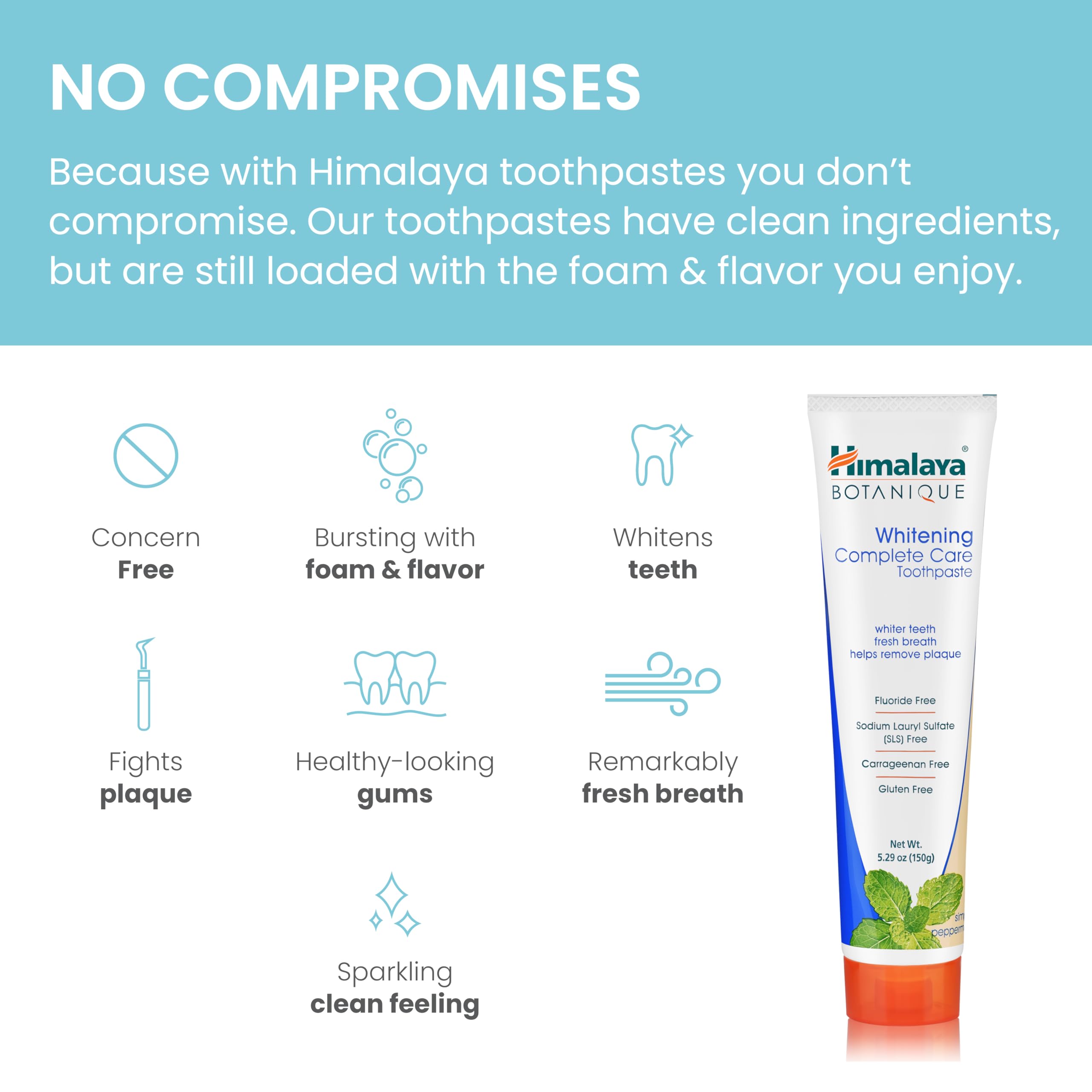 Formule sans fluorure et sans agents moussants agressifs de la pâte Himalaya Botanique
