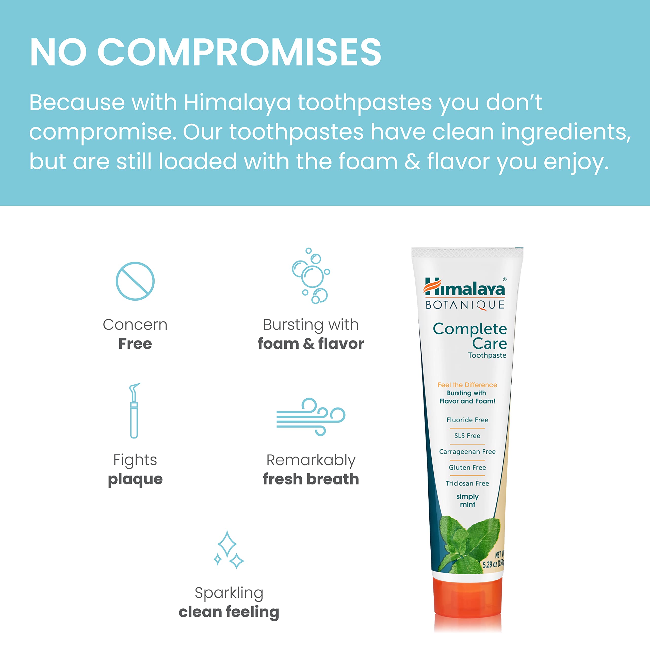 Himalaya Botanique - sans SLS: formule pure sans détergents agressifs pour gencives.