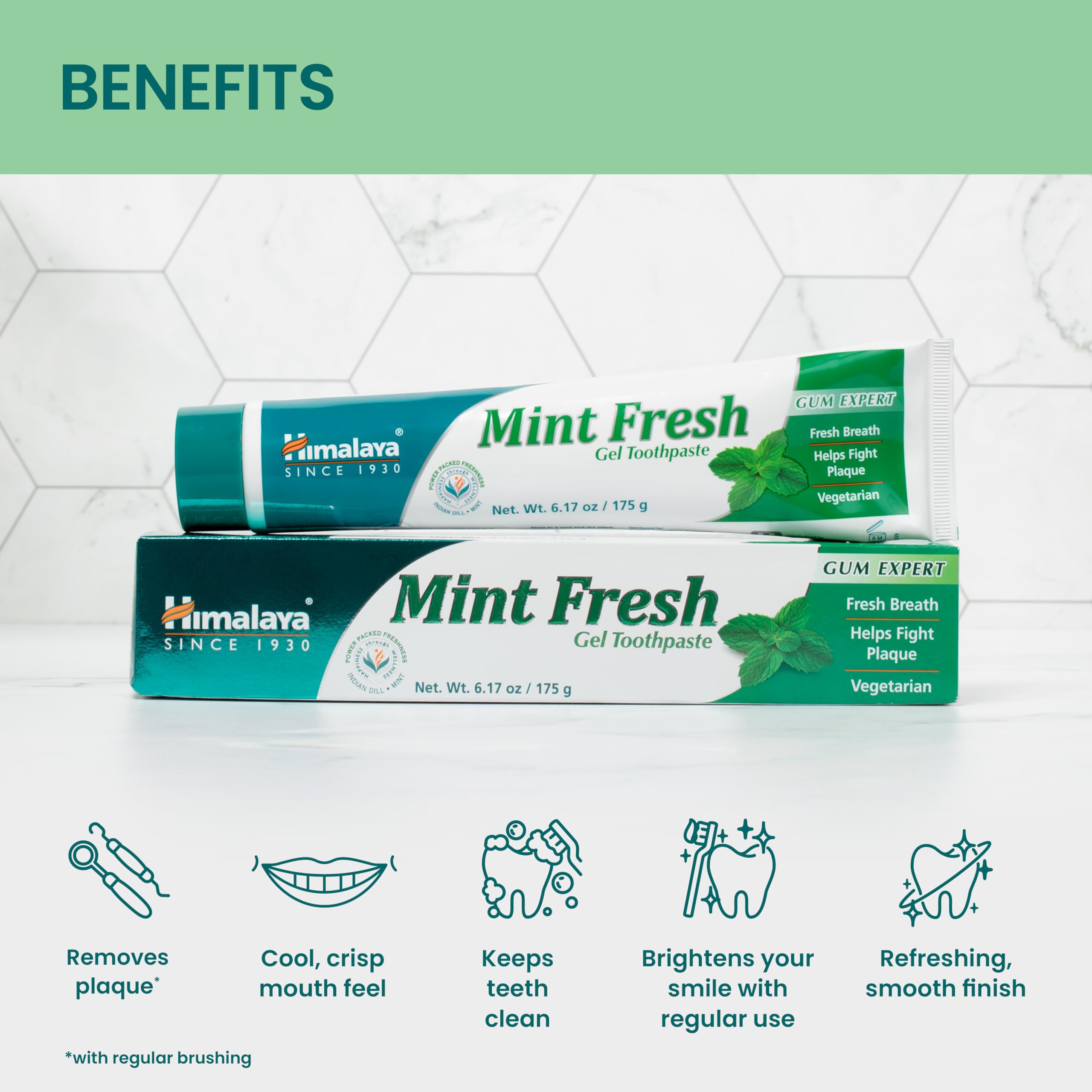 Himalaya Gel Menthe Fraîche etiquette des ingrédients sans fluorure
