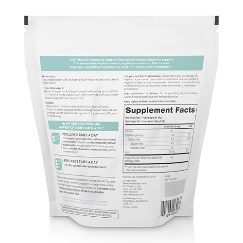 Psyllium Himalaya: 5 g de fibre par cuillère, soutien satiété.