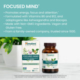 Himalaya Focused Mind: ingrédients clés Ashwagandha et Bacopa pour la clarté.