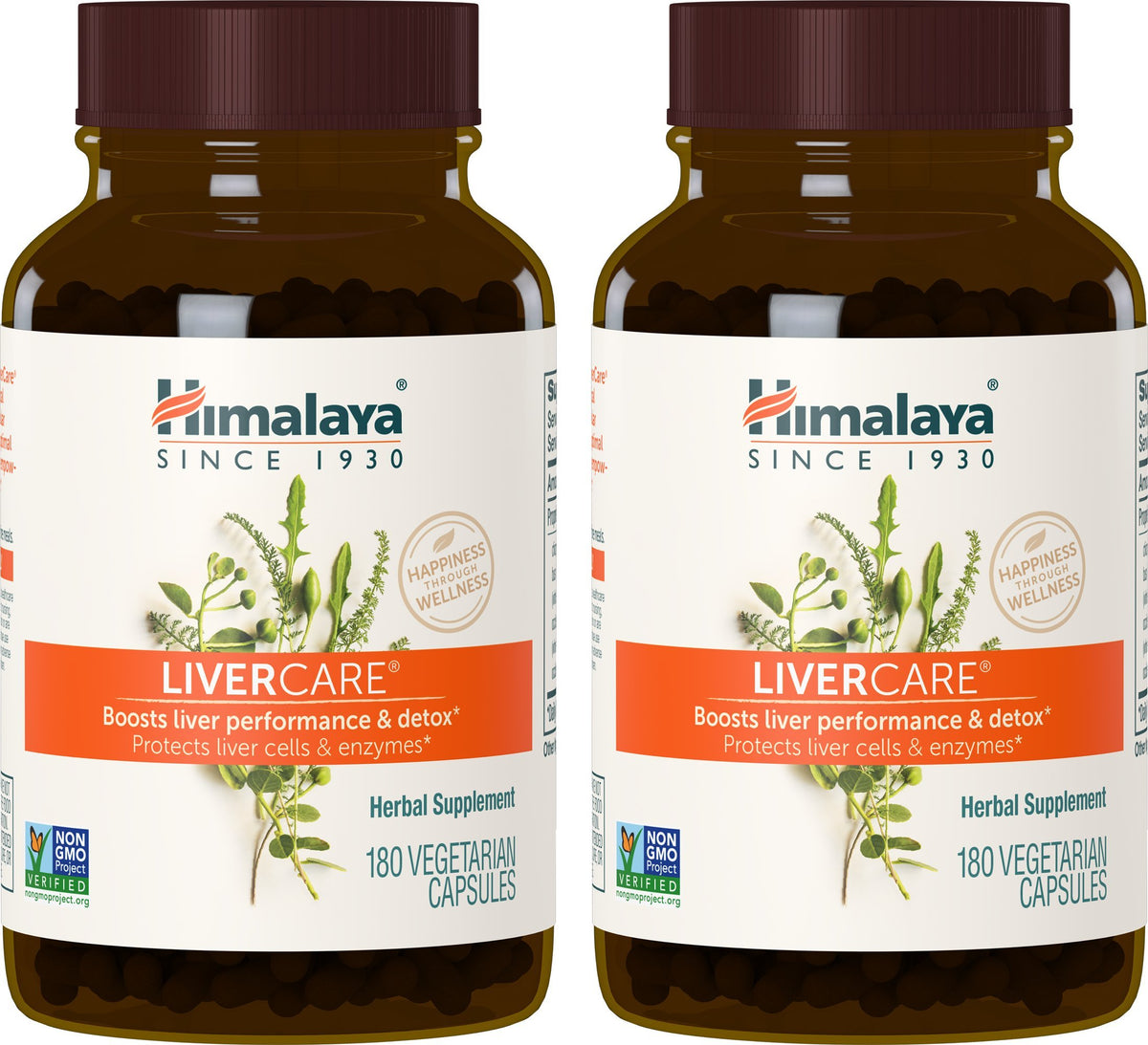 Himalaya LiverCare: bouteille et capsules pour soutien quotidien du foie et production de bile.
