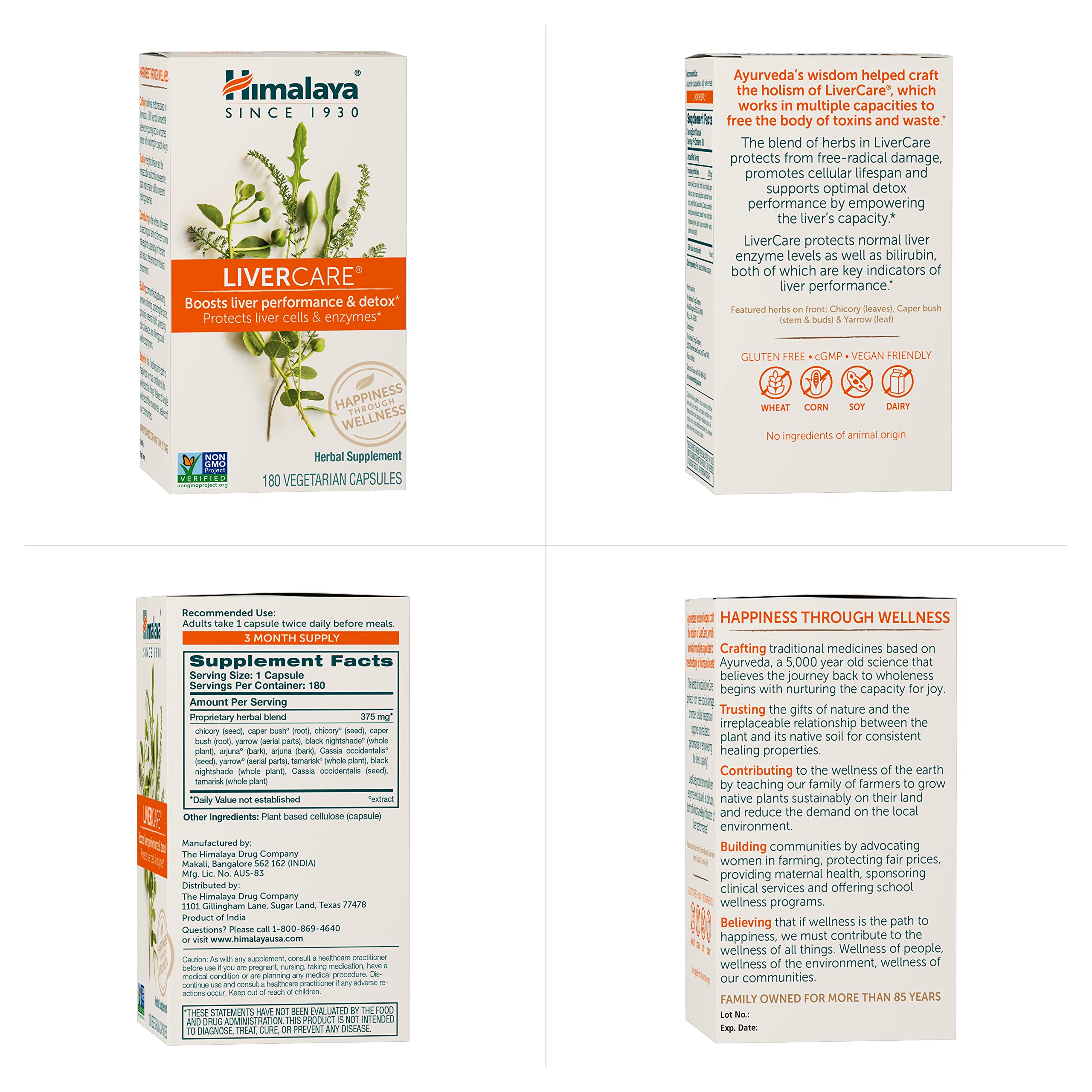 Utilisation quotidienne recommandée: 375 mg par capsule pour soutien hépatique.
