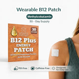 Patch B12 Energy de Himalaya Naturals appliqué sur le dos pour routine sans effort.