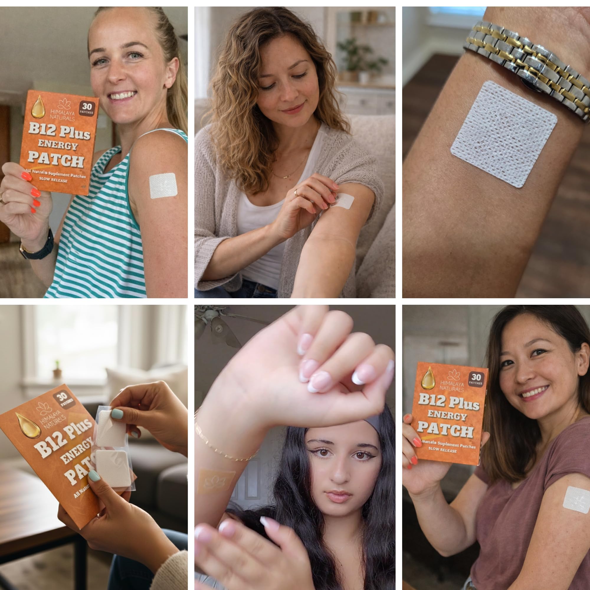 Application facile du patch B12 Energy de Himalaya Naturals.