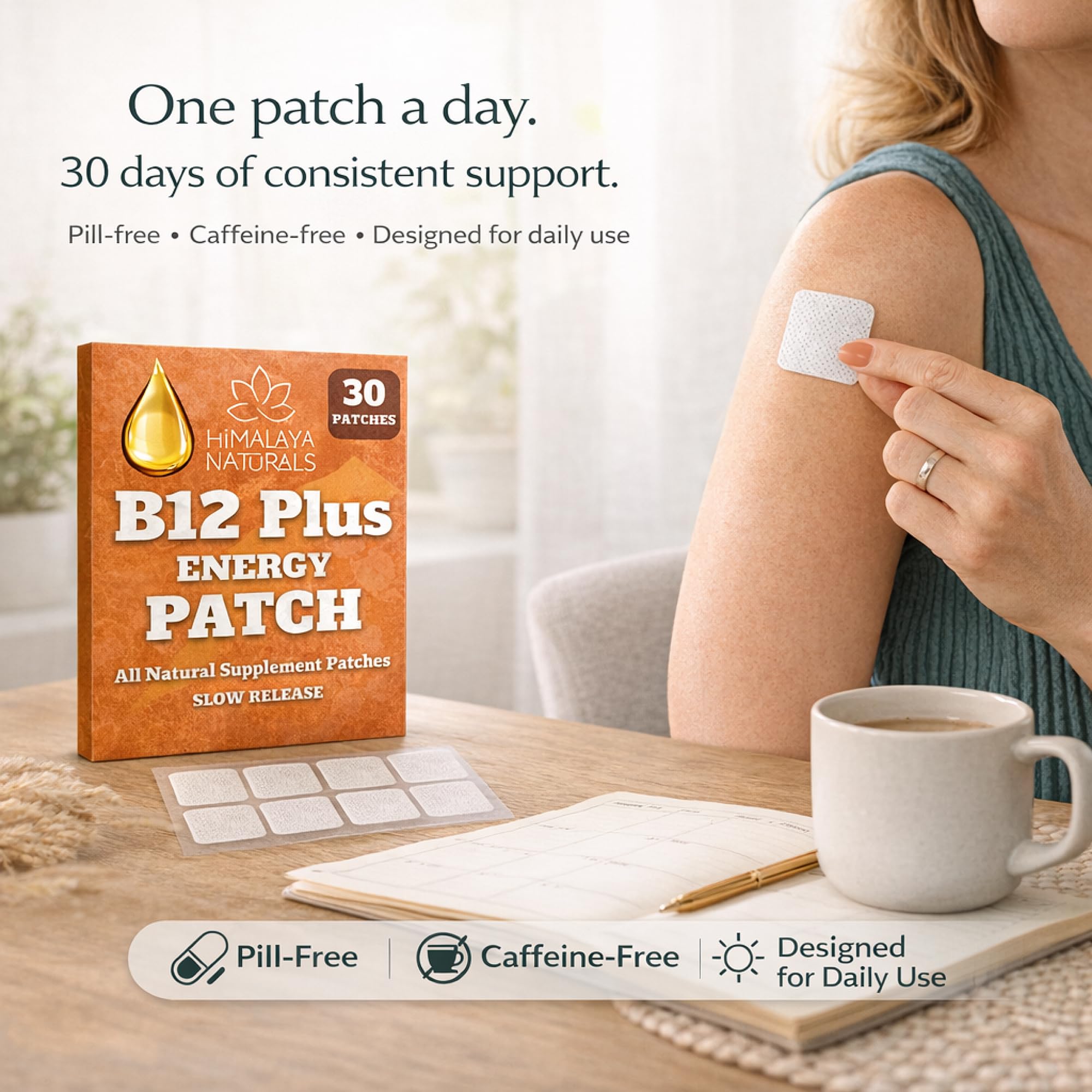 Emballage clair du B12 Energy Patch de Himalaya Naturals.
