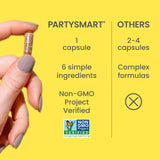 Capsules végétariennes PartySmart – format portable pour les soirées et voyages.
