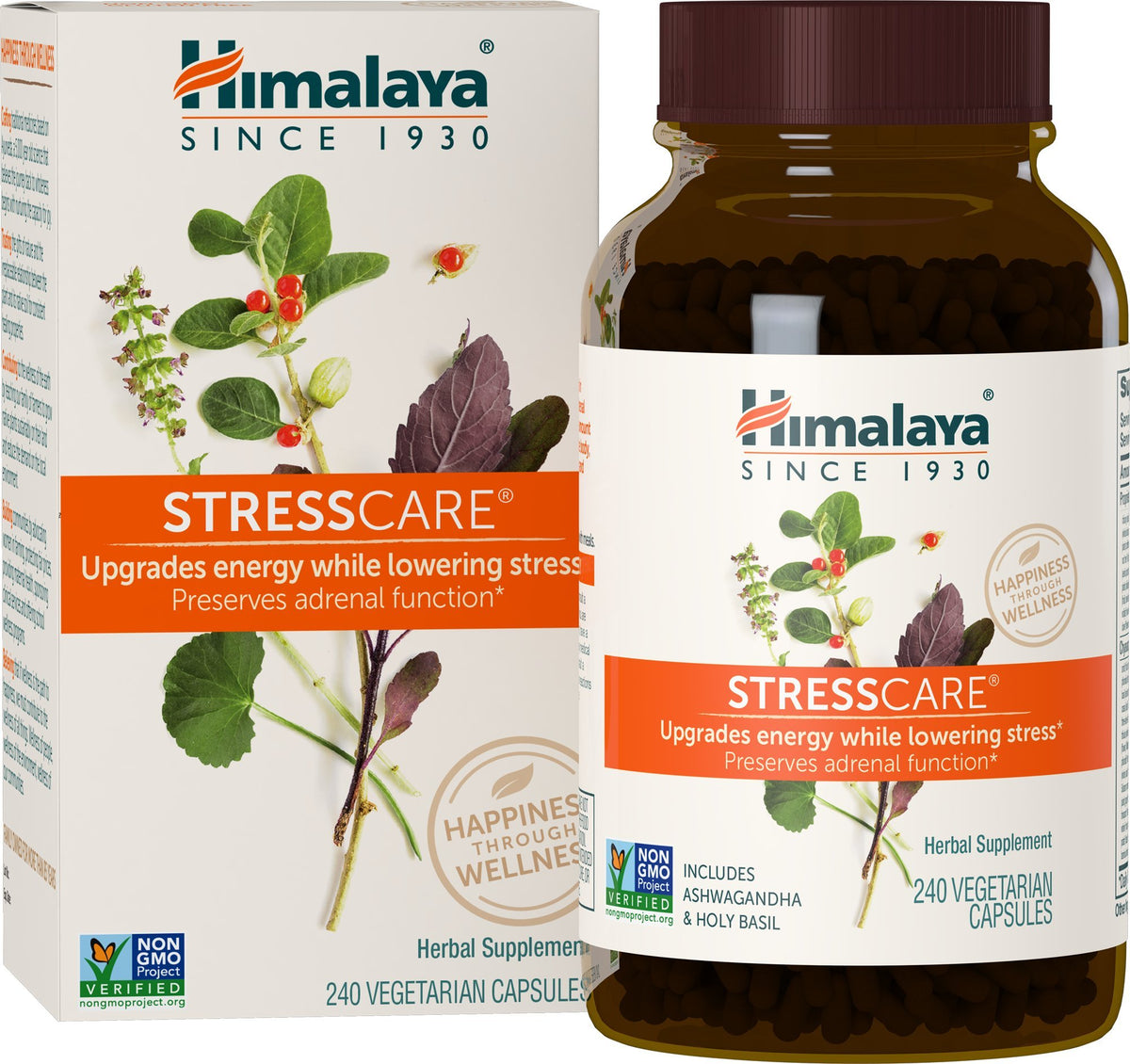 Himalaya StressCare – Bouteille montrant le flacon pour une gestion du stress quotidienne.